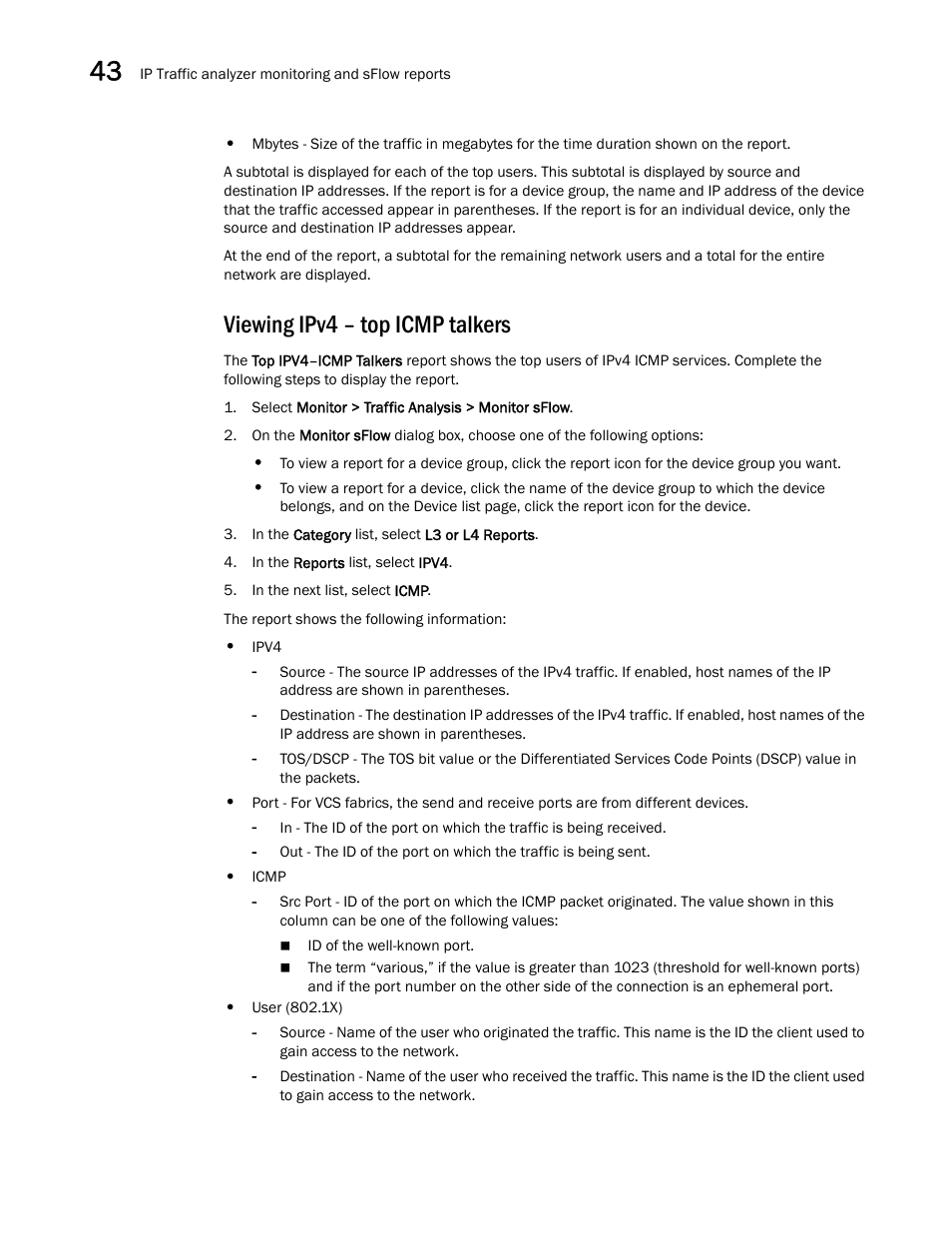 Viewing ipv4 – top icmp talkers | Brocade Network Advisor SAN + IP User Manual v12.1.0 User Manual | Page 1617 / 2389