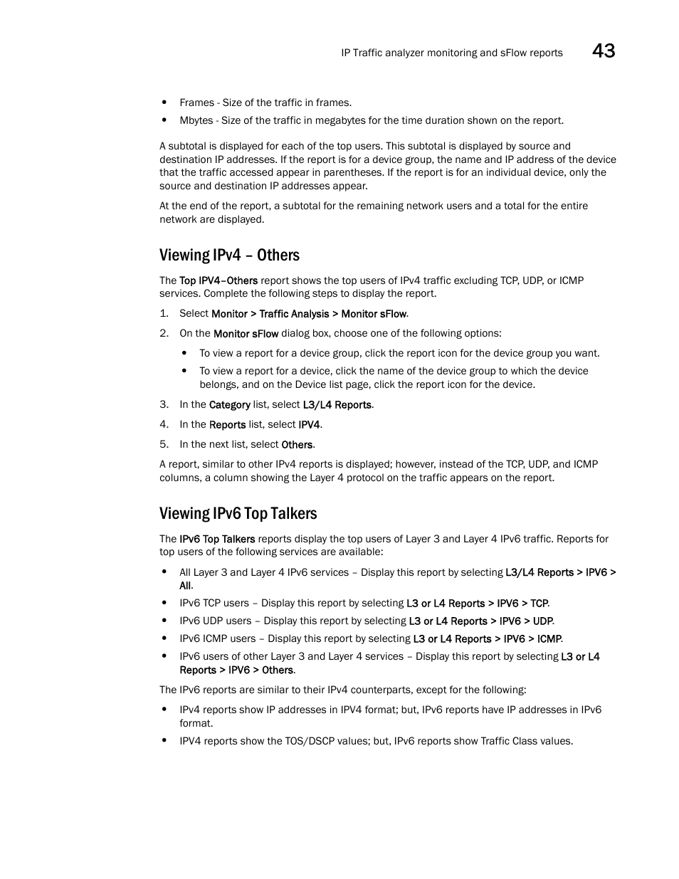 Viewing ipv4 – others, Viewing ipv6 top talkers | Brocade Network Advisor SAN + IP User Manual v12.1.0 User Manual | Page 1618 / 2389