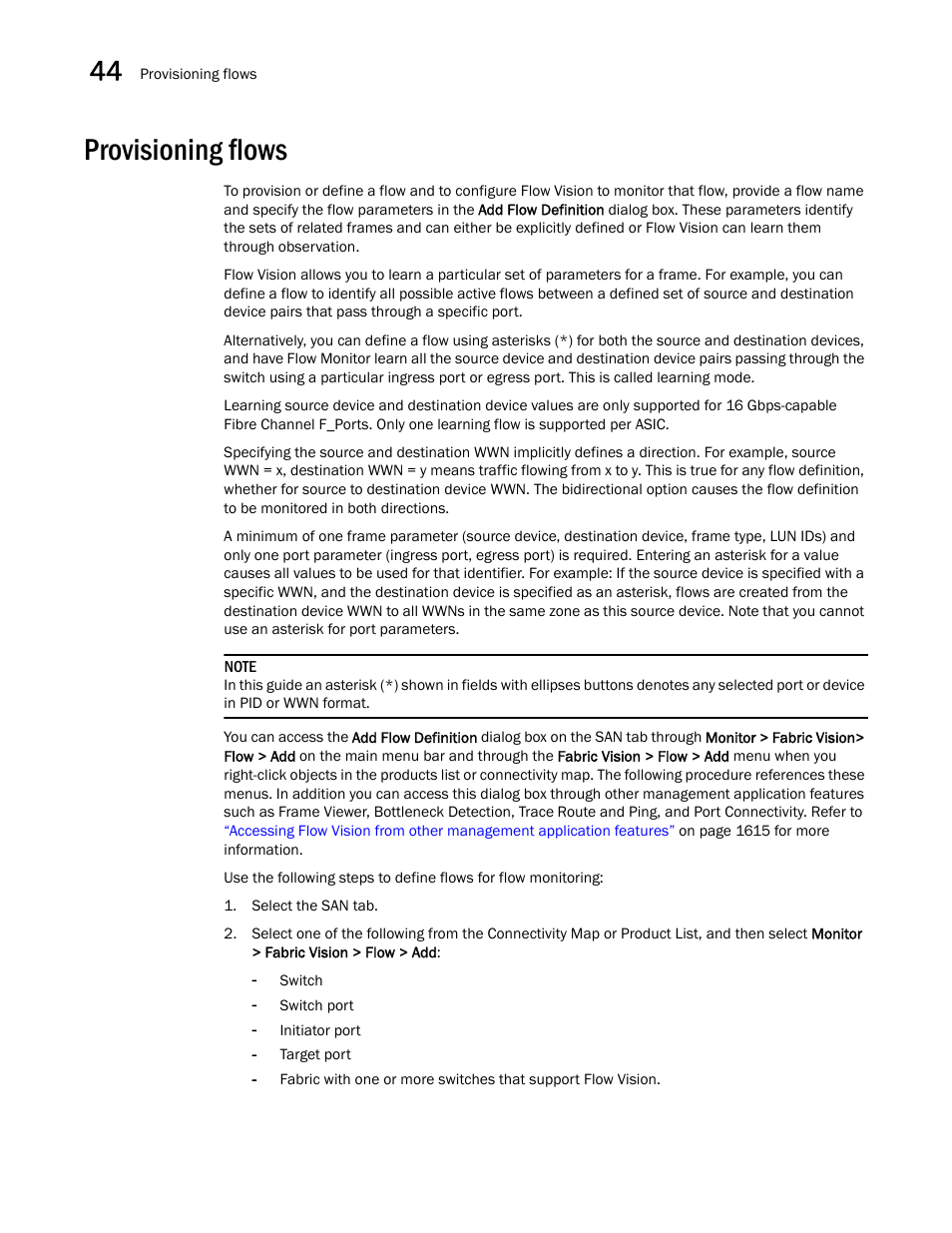 Provisioning flows, Provisioning flows 4 | Brocade Network Advisor SAN + IP User Manual v12.1.0 User Manual | Page 1630 / 2389