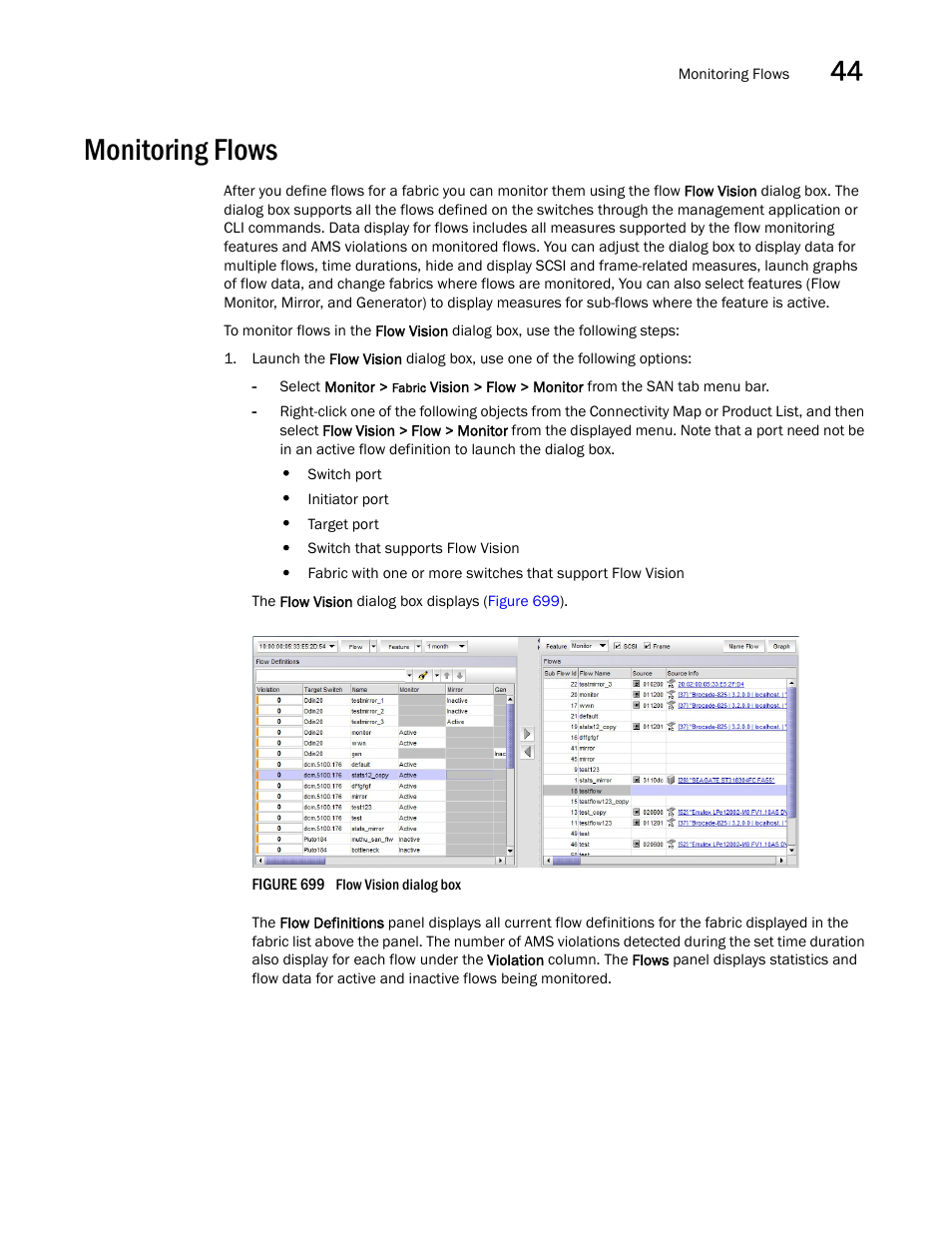 Monitoring flows, Monitoring flows 3 | Brocade Network Advisor SAN + IP User Manual v12.1.0 User Manual | Page 1639 / 2389