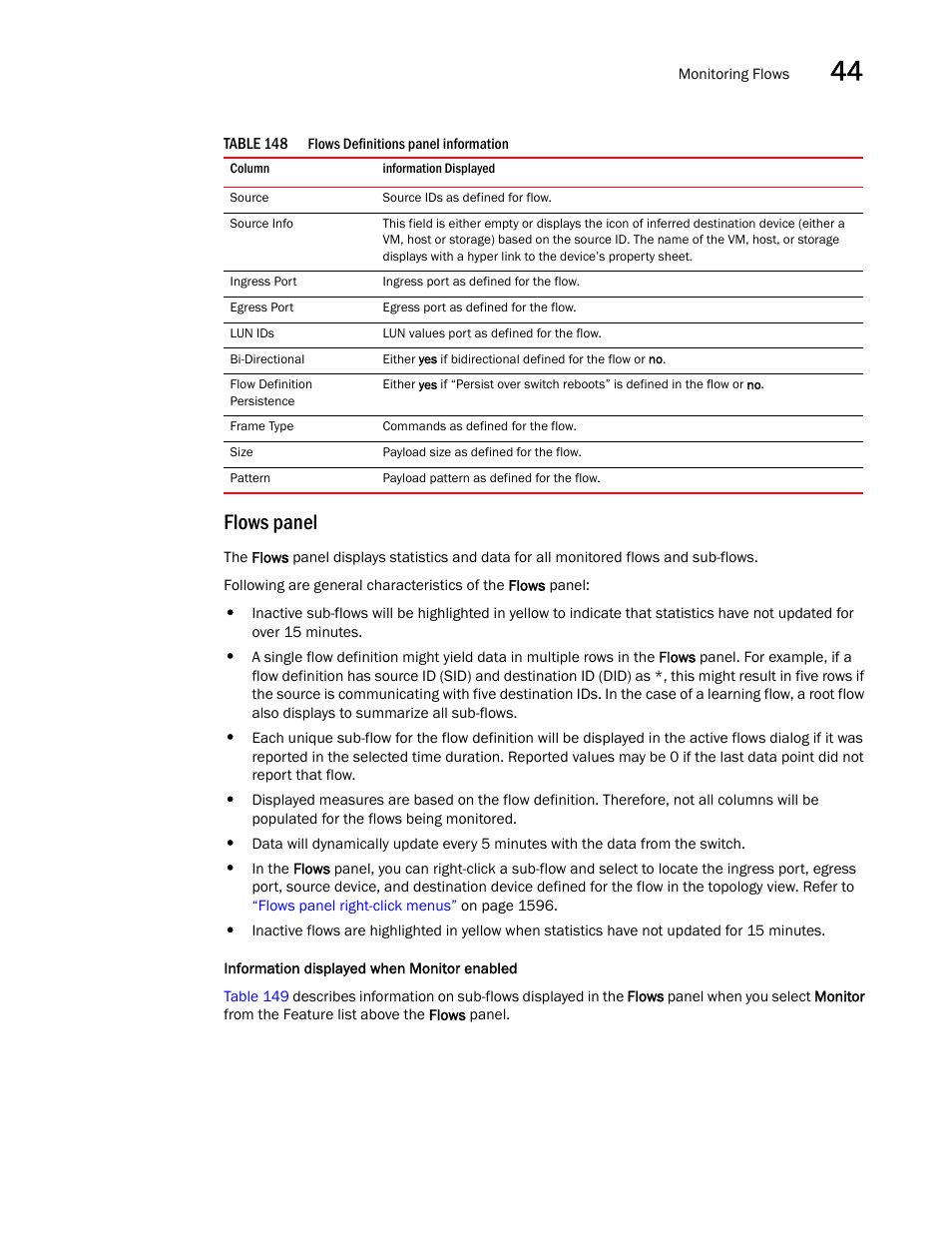 Flows panel | Brocade Network Advisor SAN + IP User Manual v12.1.0 User Manual | Page 1643 / 2389