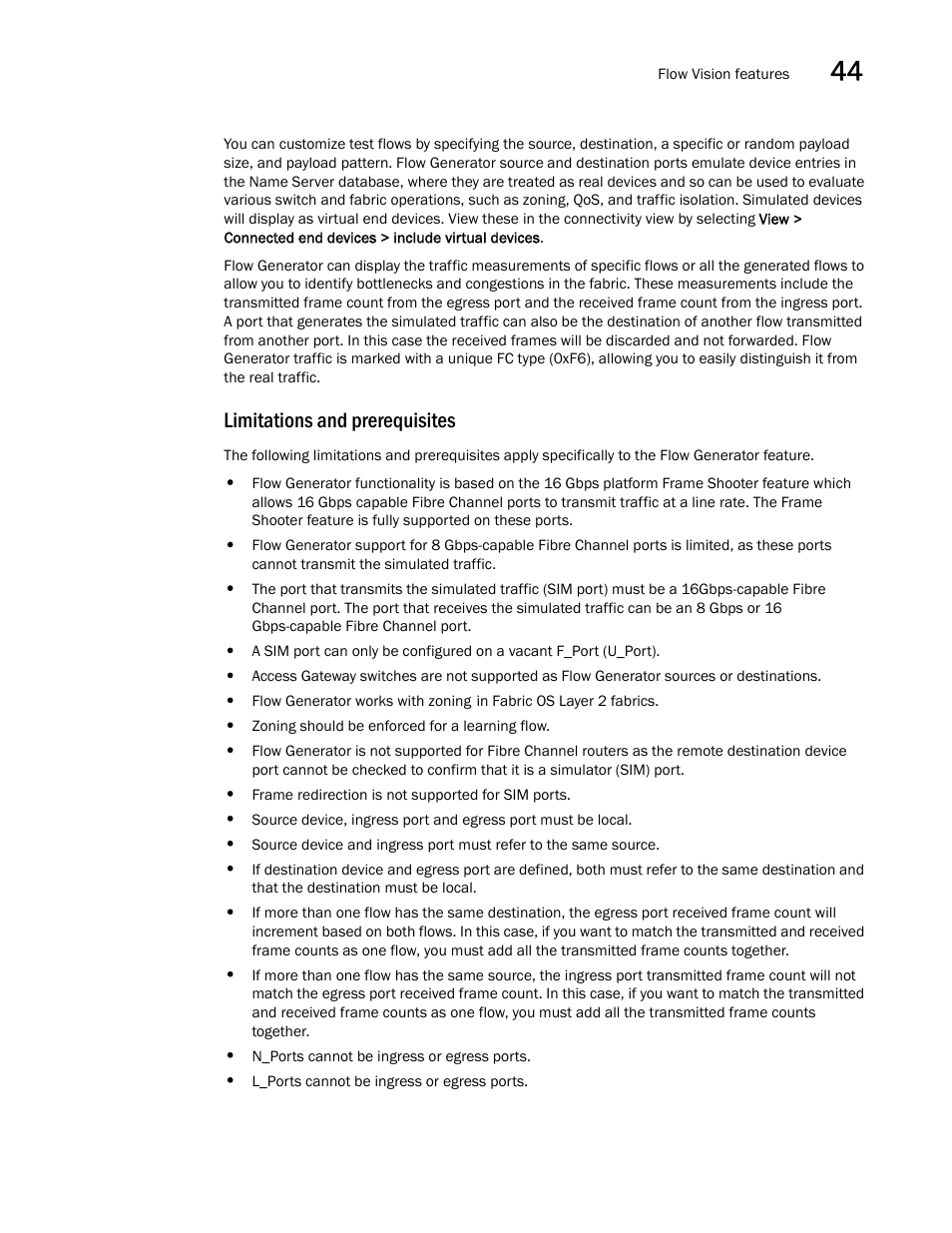 Limitations and prerequisites | Brocade Network Advisor SAN + IP User Manual v12.1.0 User Manual | Page 1653 / 2389