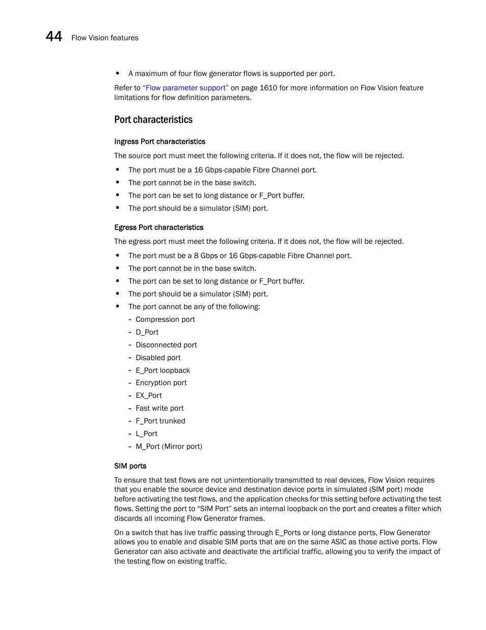 Port characteristics | Brocade Network Advisor SAN + IP User Manual v12.1.0 User Manual | Page 1654 / 2389