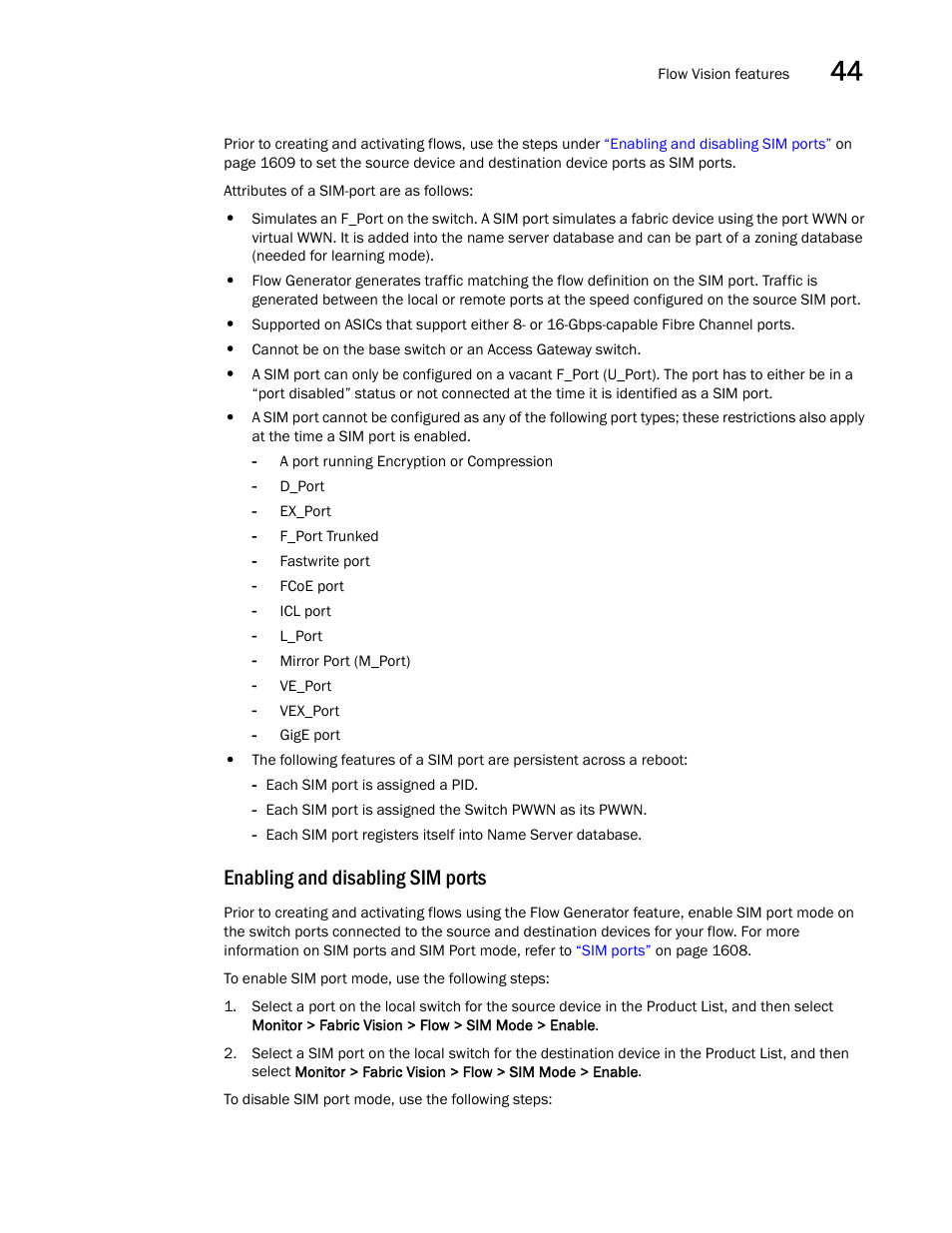 Enabling and disabling sim ports | Brocade Network Advisor SAN + IP User Manual v12.1.0 User Manual | Page 1655 / 2389