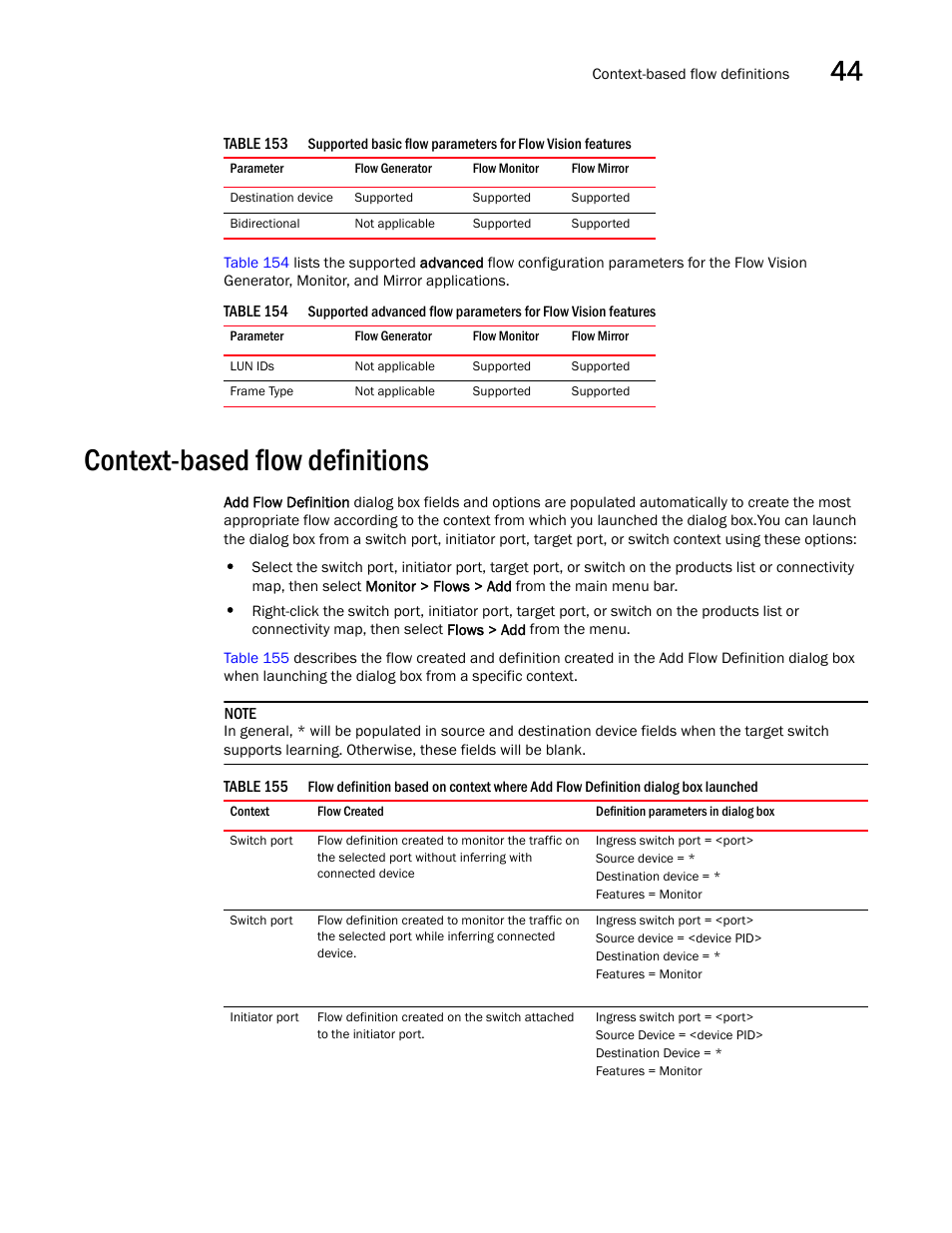 Context-based flow definitions, Context-based flow definitions 1, Context-based flow | Definitions | Brocade Network Advisor SAN + IP User Manual v12.1.0 User Manual | Page 1657 / 2389