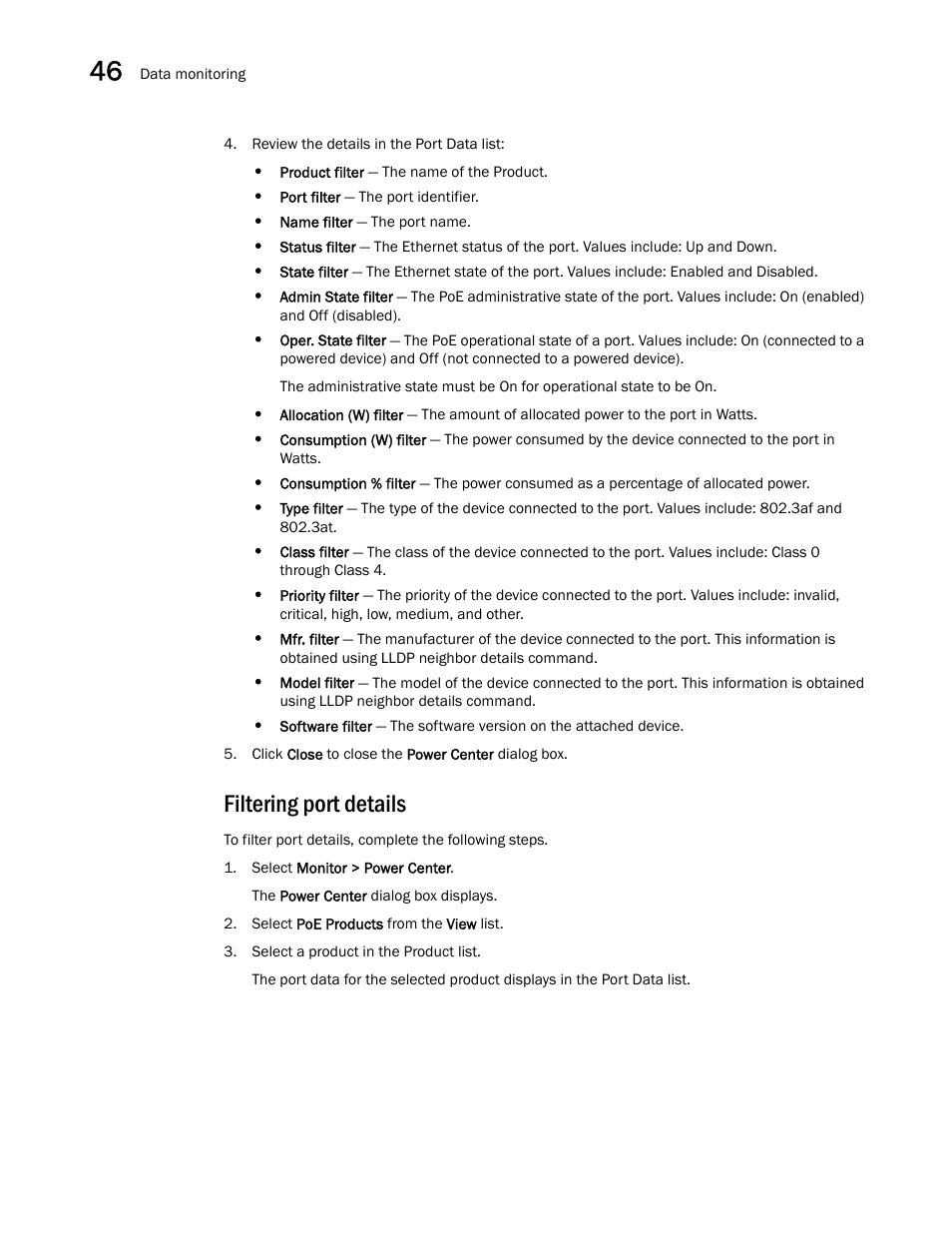 Filtering port details | Brocade Network Advisor SAN + IP User Manual v12.1.0 User Manual | Page 1676 / 2389