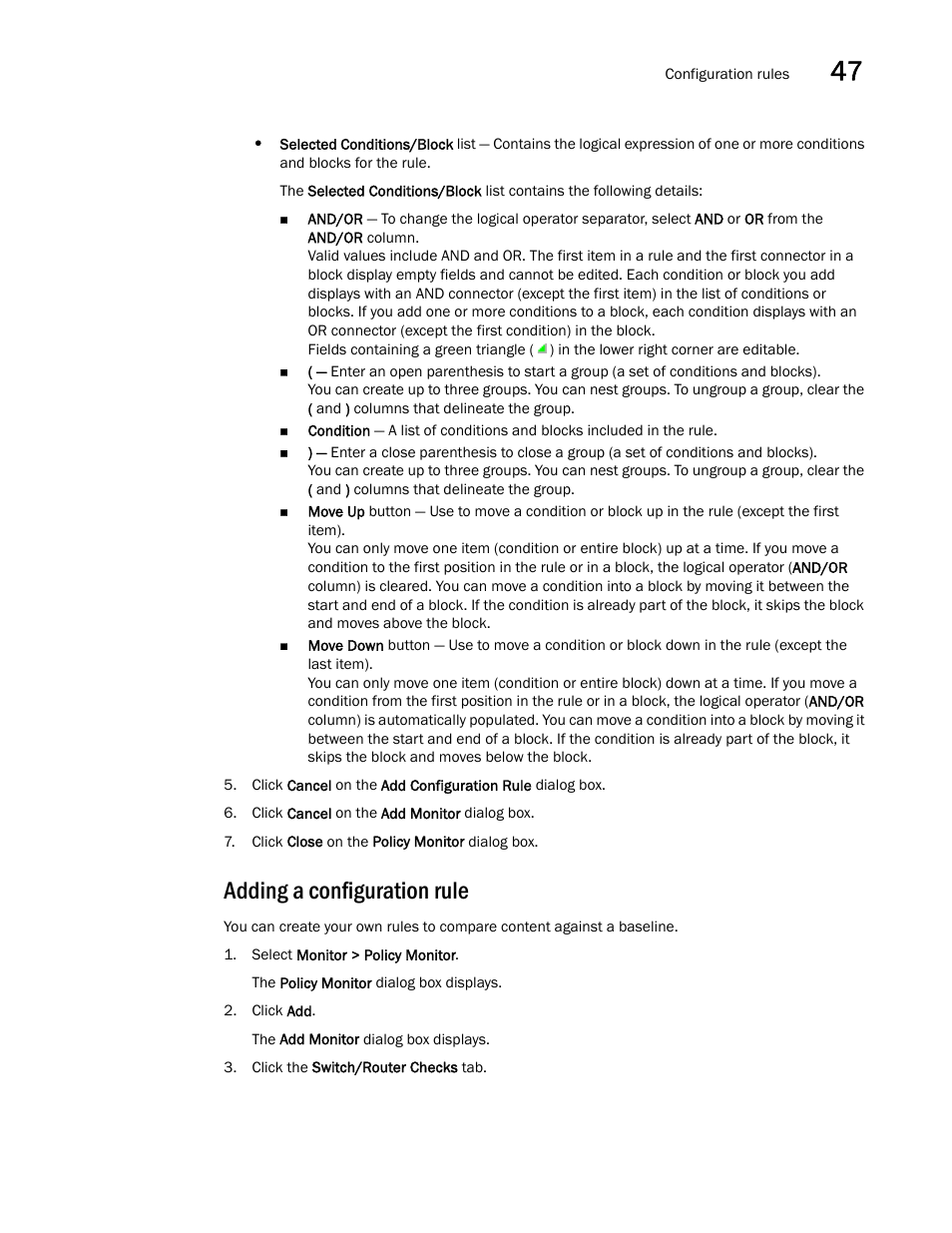 Adding a configuration rule | Brocade Network Advisor SAN + IP User Manual v12.1.0 User Manual | Page 1728 / 2389