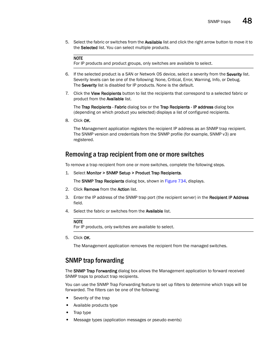 Snmp trap forwarding | Brocade Network Advisor SAN + IP User Manual v12.1.0 User Manual | Page 1757 / 2389
