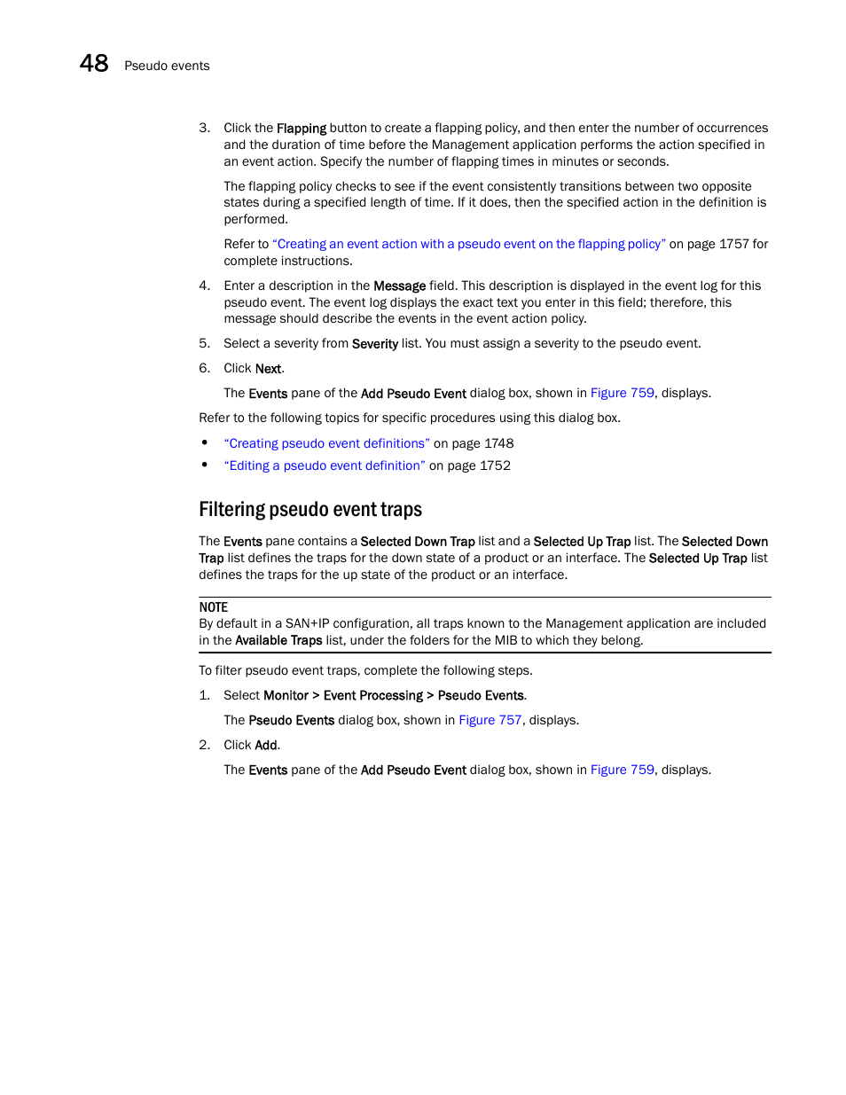 Filtering pseudo event traps | Brocade Network Advisor SAN + IP User Manual v12.1.0 User Manual | Page 1792 / 2389