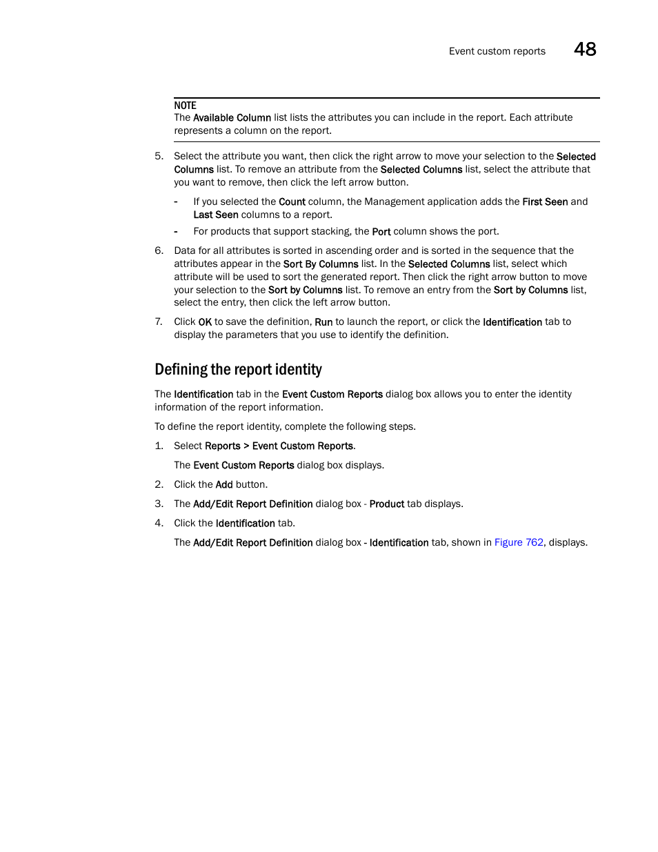 Defining the report identity | Brocade Network Advisor SAN + IP User Manual v12.1.0 User Manual | Page 1803 / 2389