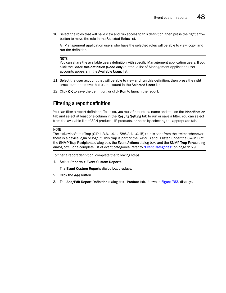 Filtering a report definition | Brocade Network Advisor SAN + IP User Manual v12.1.0 User Manual | Page 1805 / 2389