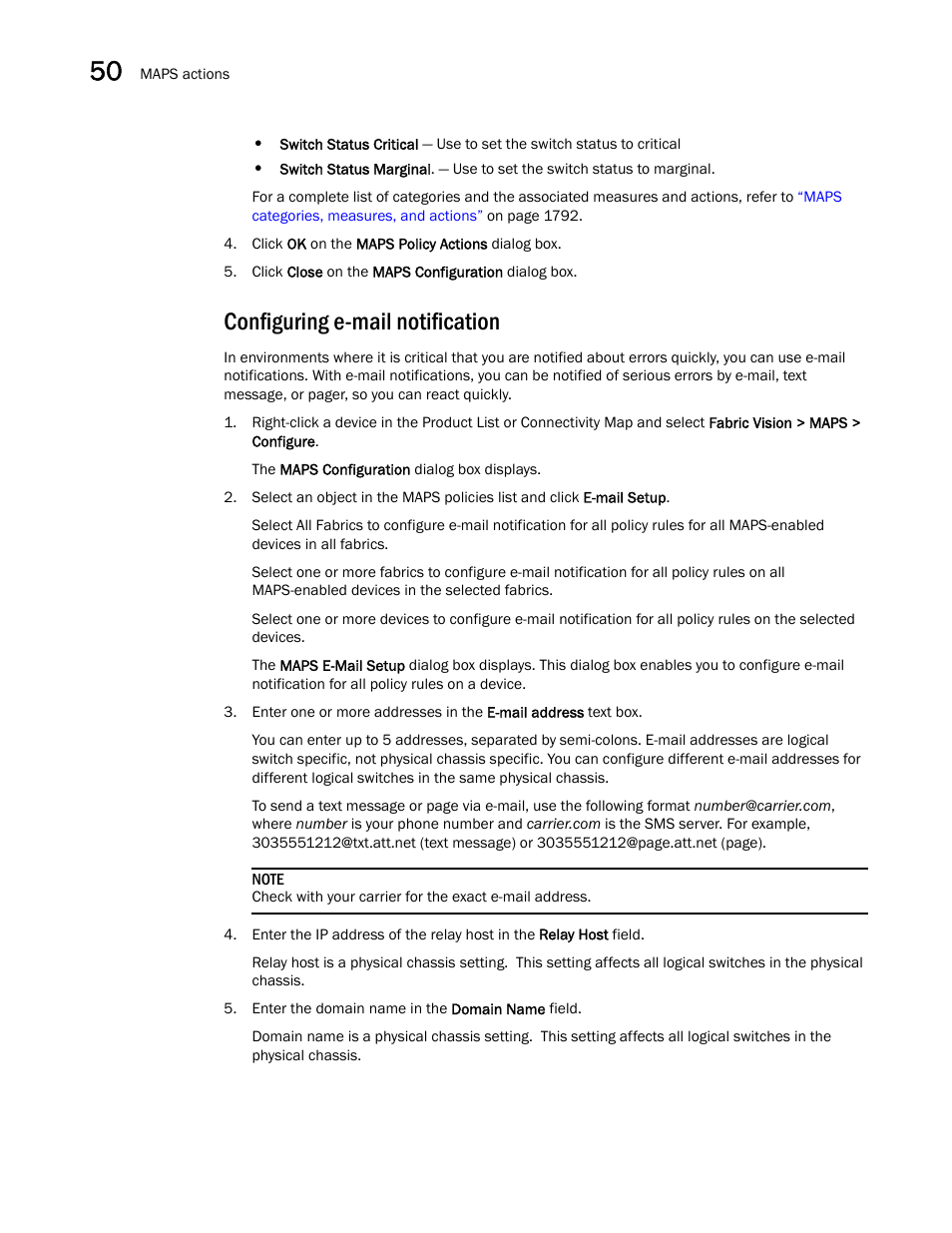 Configuring e-mail notification, Configuring, E-mail notification | Brocade Network Advisor SAN + IP User Manual v12.1.0 User Manual | Page 1847 / 2389