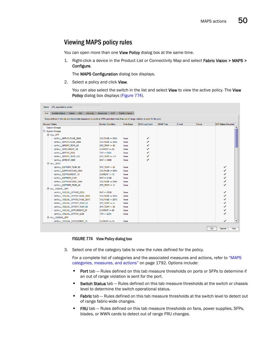 Viewing maps policy rules | Brocade Network Advisor SAN + IP User Manual v12.1.0 User Manual | Page 1858 / 2389