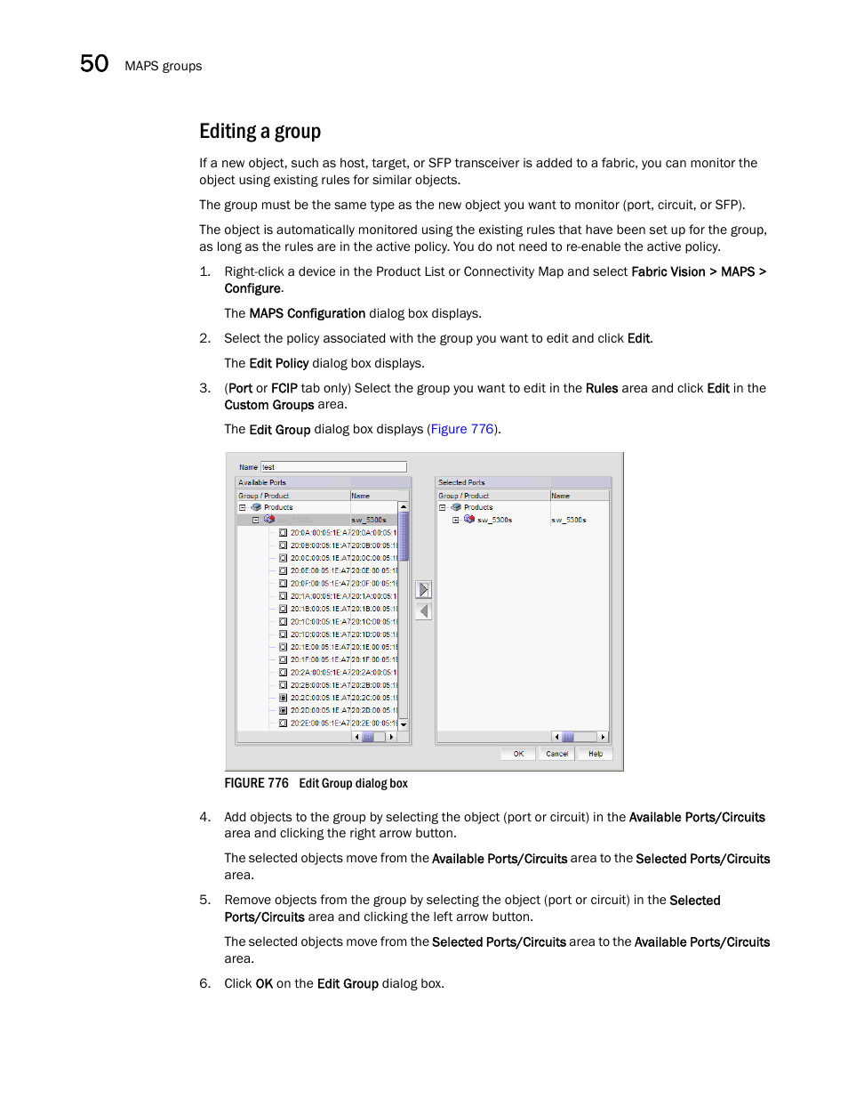 Editing a group | Brocade Network Advisor SAN + IP User Manual v12.1.0 User Manual | Page 1863 / 2389