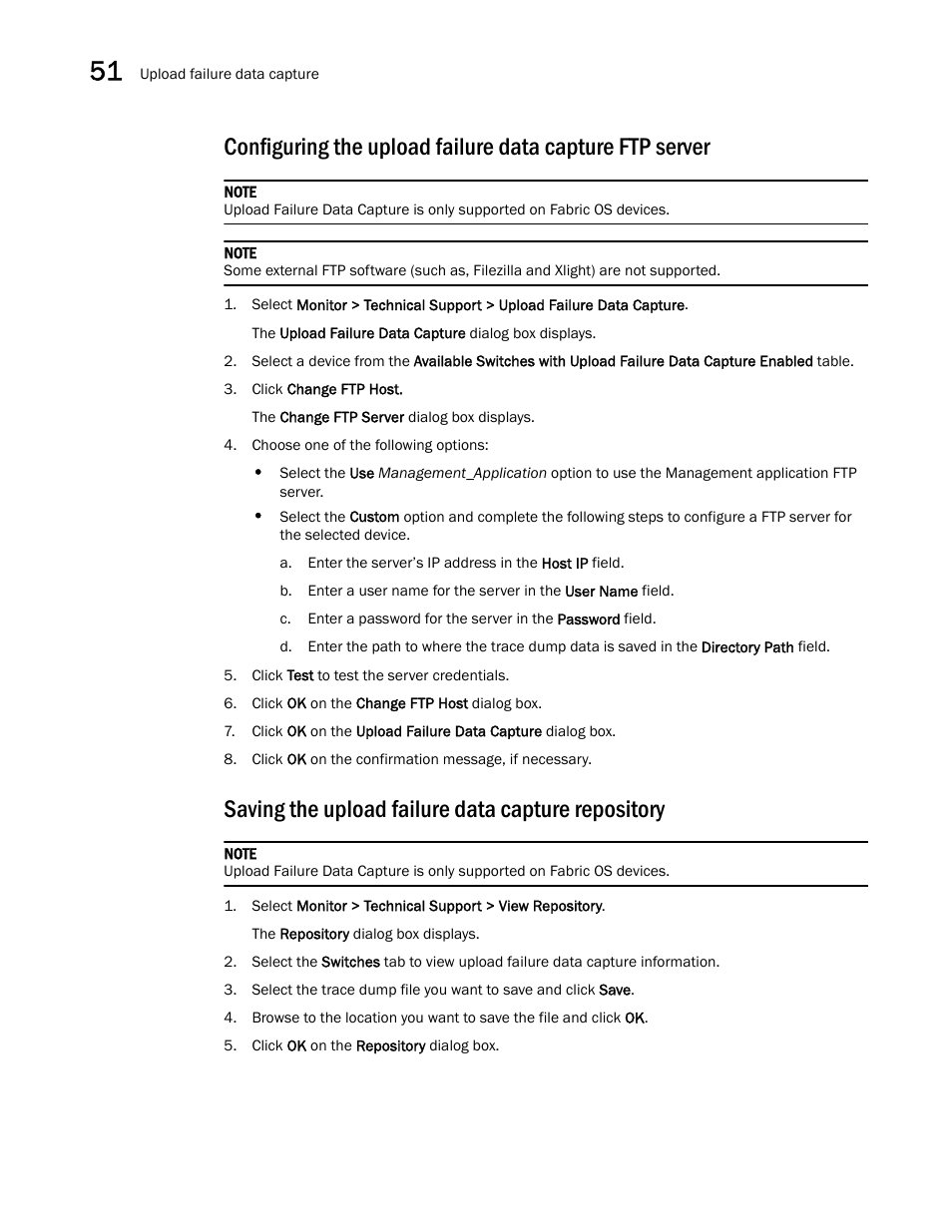 Saving the upload failure data capture repository | Brocade Network Advisor SAN + IP User Manual v12.1.0 User Manual | Page 1891 / 2389