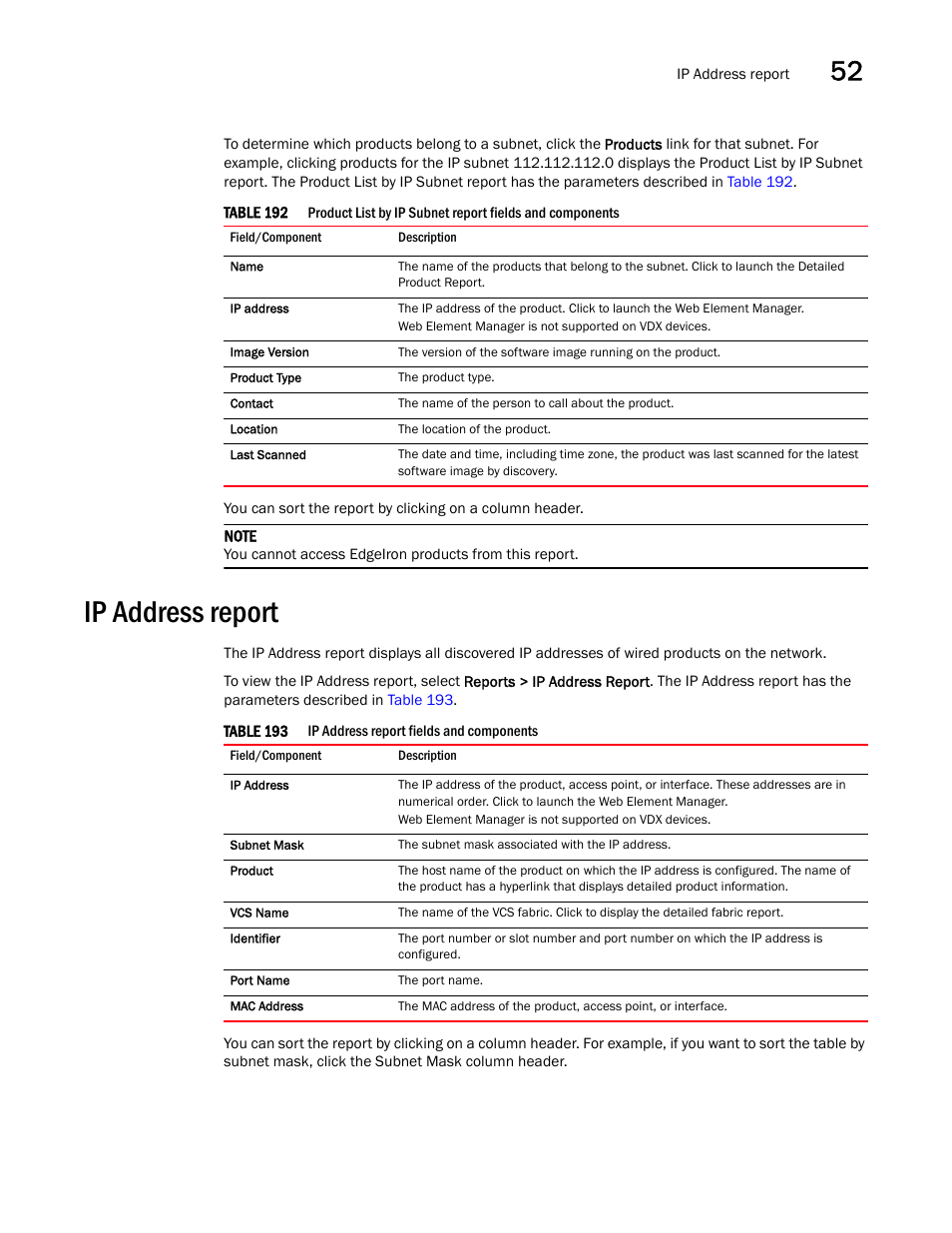 Ip address report, Ip address report 9 | Brocade Network Advisor SAN + IP User Manual v12.1.0 User Manual | Page 1910 / 2389