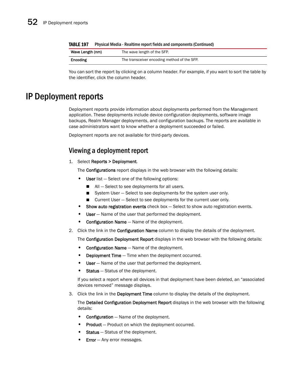 Ip deployment reports, Viewing a deployment report, Viewing a deployment report 2 | Ip deployment reports 2 | Brocade Network Advisor SAN + IP User Manual v12.1.0 User Manual | Page 1913 / 2389