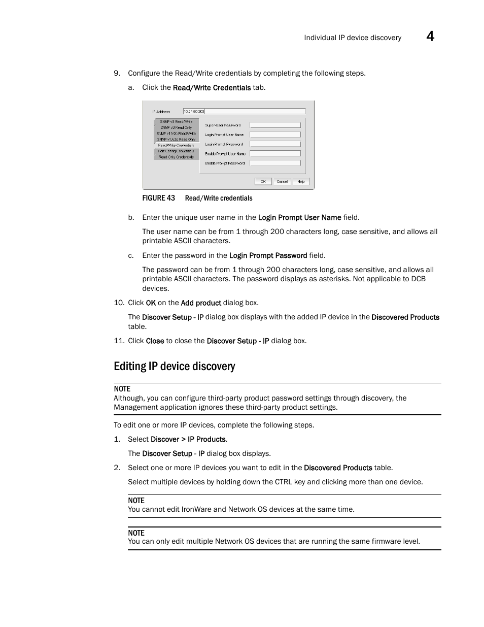 Editing ip device discovery | Brocade Network Advisor SAN + IP User Manual v12.1.0 User Manual | Page 192 / 2389