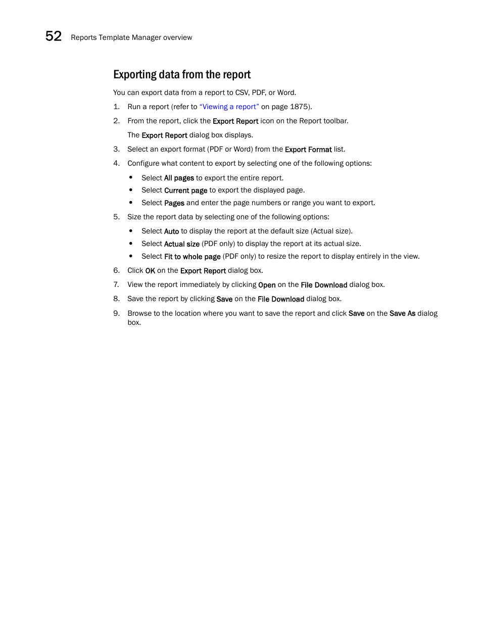 Exporting data from the report | Brocade Network Advisor SAN + IP User Manual v12.1.0 User Manual | Page 1927 / 2389