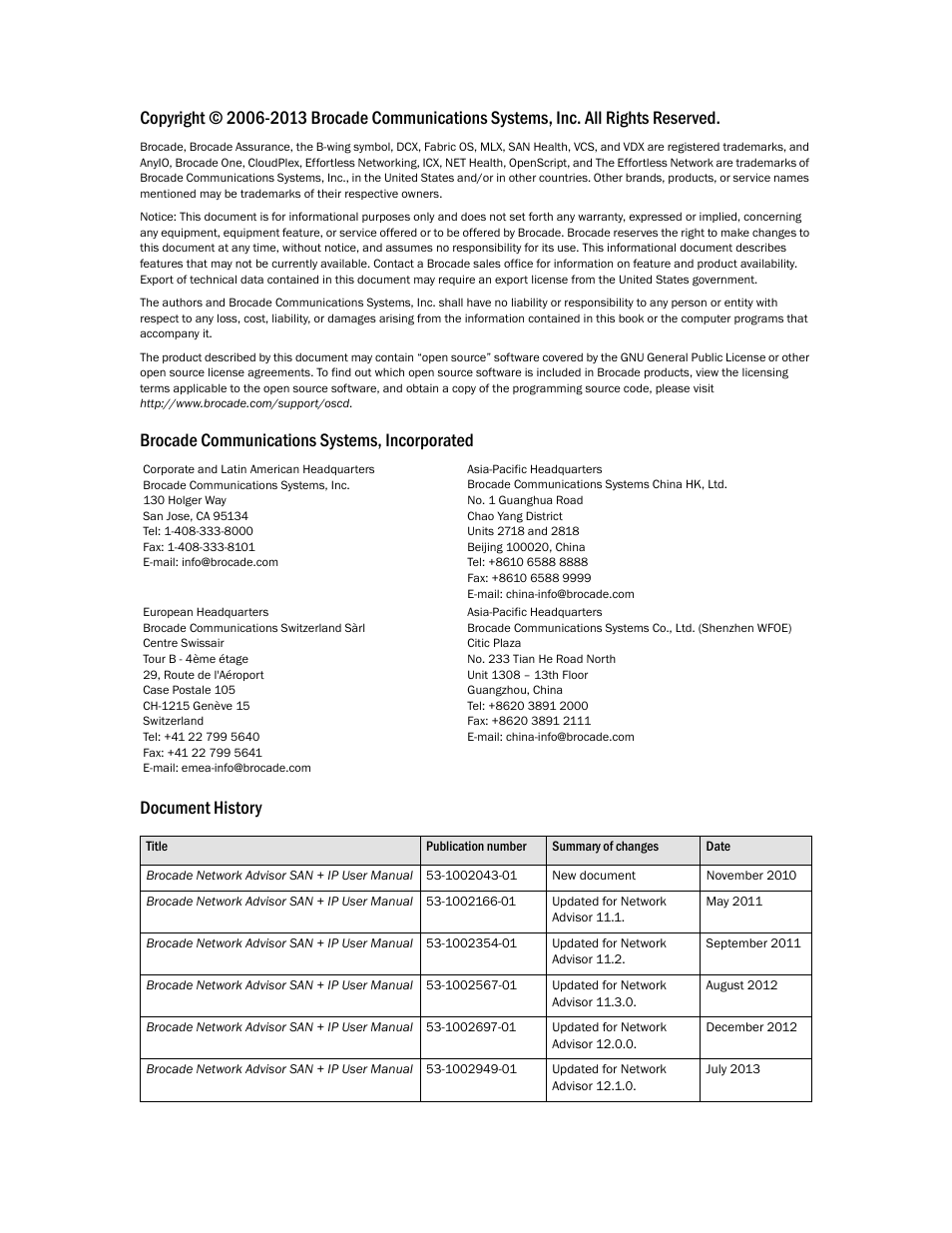 Brocade Network Advisor SAN + IP User Manual v12.1.0 User Manual | Page 2 / 2389