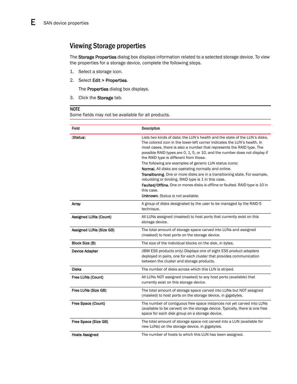 Viewing storage properties | Brocade Network Advisor SAN + IP User Manual v12.1.0 User Manual | Page 2006 / 2389