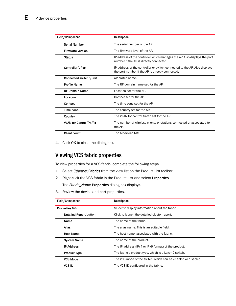 Viewing vcs fabric properties, Viewing vcs fabric, Properties | Brocade Network Advisor SAN + IP User Manual v12.1.0 User Manual | Page 2020 / 2389