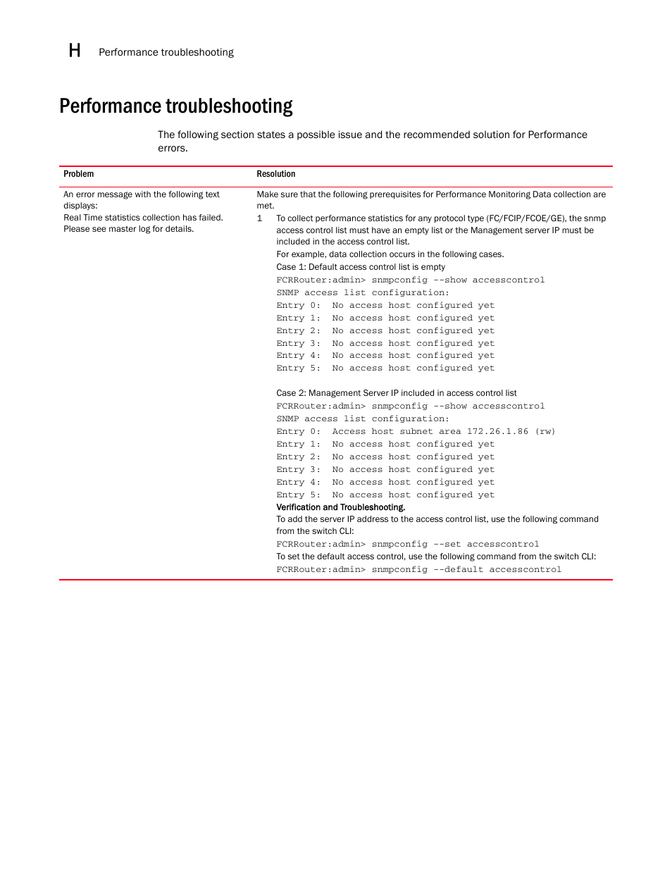 Performance troubleshooting, Performance troubleshooting 6 | Brocade Network Advisor SAN + IP User Manual v12.1.0 User Manual | Page 2064 / 2389