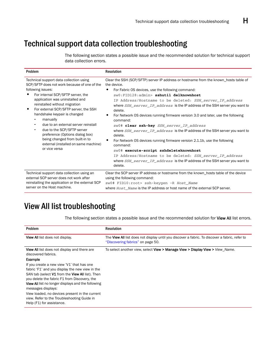 Technical support data collection troubleshooting, View all list troubleshooting, View all list troubleshooting 3 | Brocade Network Advisor SAN + IP User Manual v12.1.0 User Manual | Page 2071 / 2389
