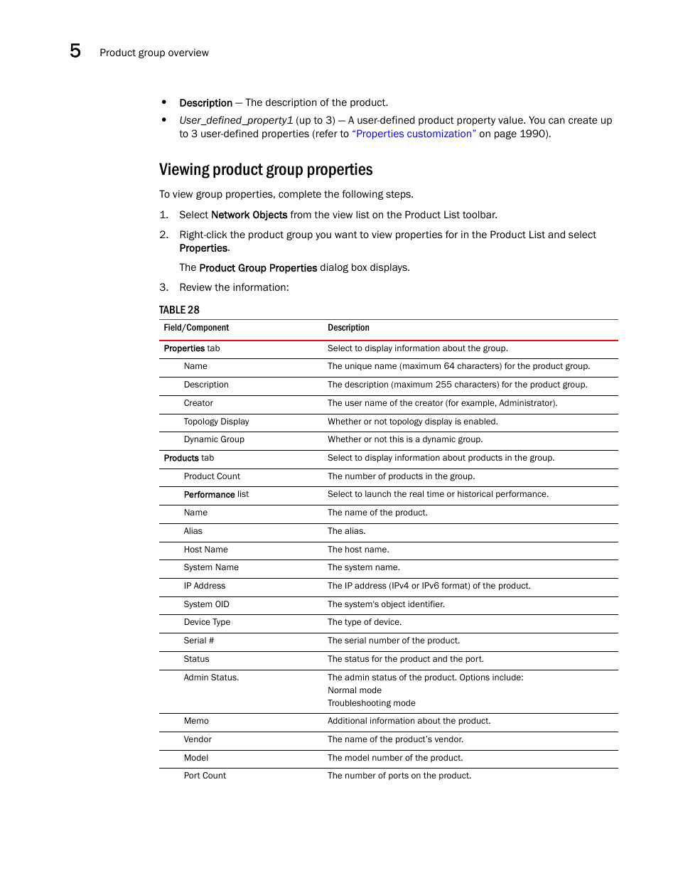 Viewing product group properties | Brocade Network Advisor SAN + IP User Manual v12.1.0 User Manual | Page 225 / 2389