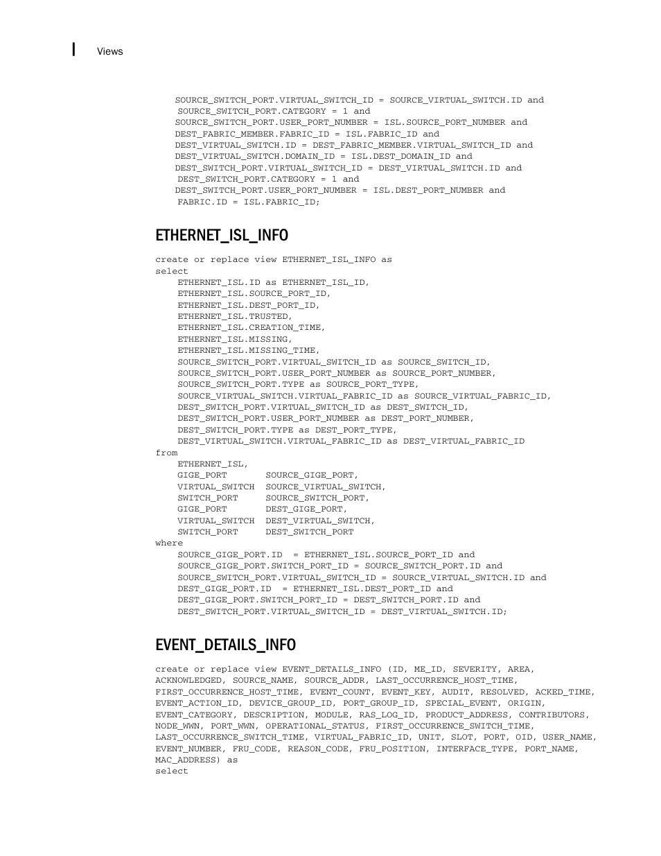 Ethernet_isl_info, Event_details_info | Brocade Network Advisor SAN + IP User Manual v12.1.0 User Manual | Page 2299 / 2389
