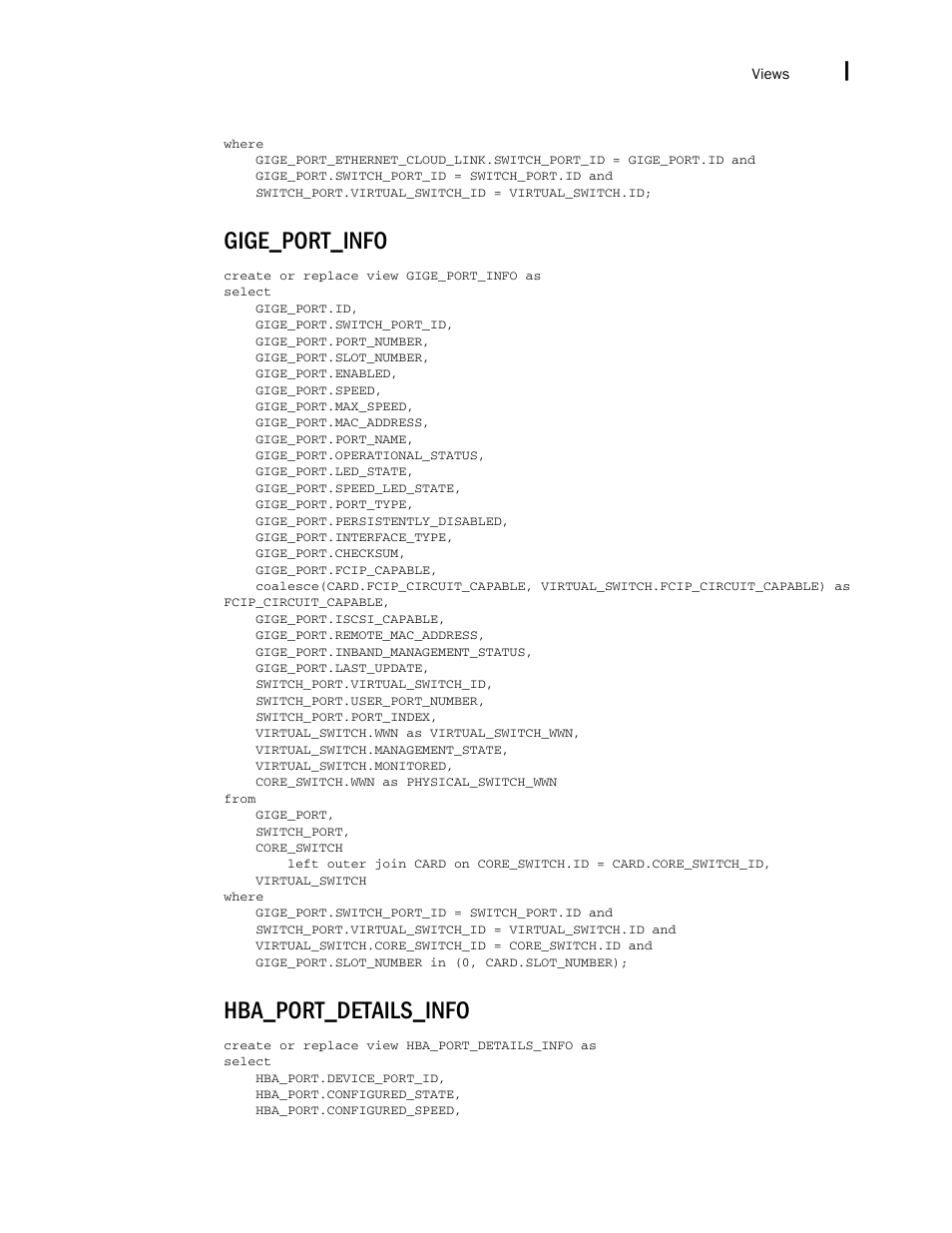 Gige_port_info, Hba_port_details_info | Brocade Network Advisor SAN + IP User Manual v12.1.0 User Manual | Page 2306 / 2389