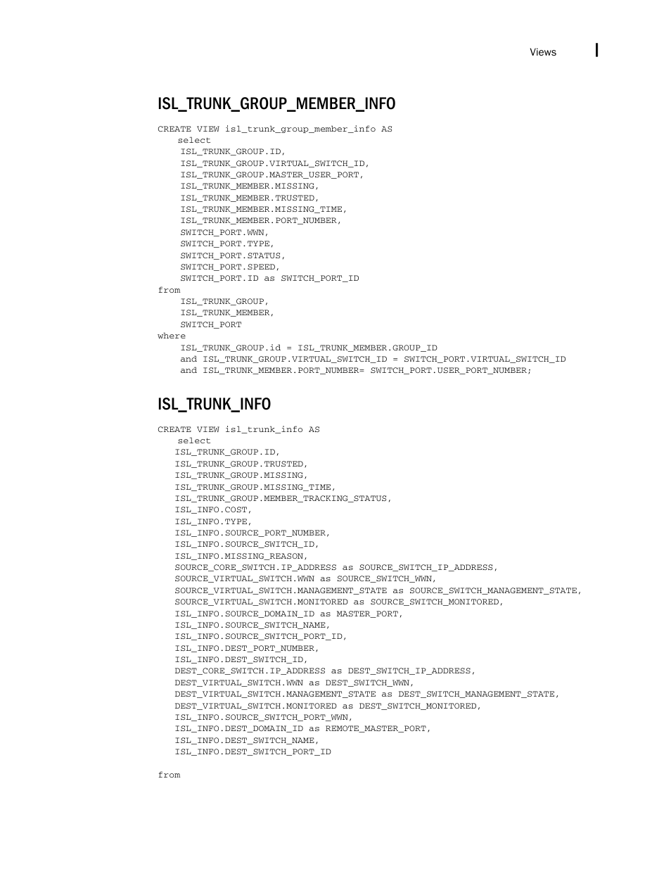 Isl_trunk_group_member_info, Isl_trunk_info | Brocade Network Advisor SAN + IP User Manual v12.1.0 User Manual | Page 2314 / 2389