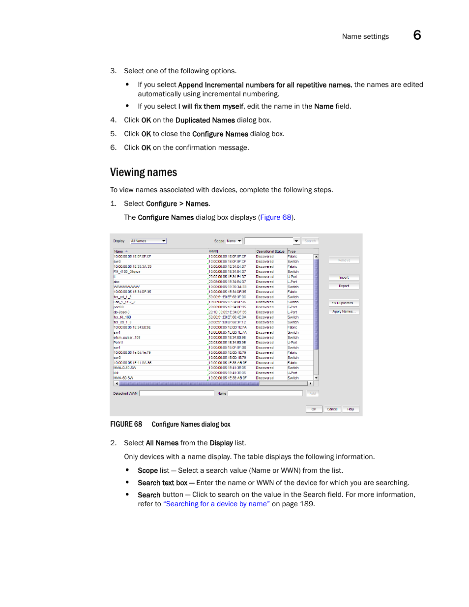 Viewing names | Brocade Network Advisor SAN + IP User Manual v12.1.0 User Manual | Page 251 / 2389