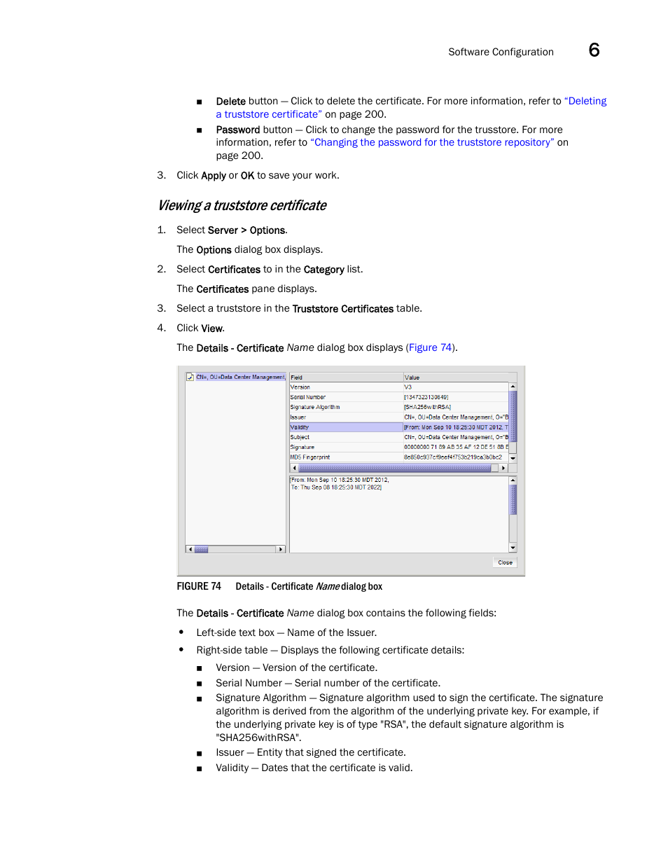 Viewing a truststore certificate | Brocade Network Advisor SAN + IP User Manual v12.1.0 User Manual | Page 265 / 2389