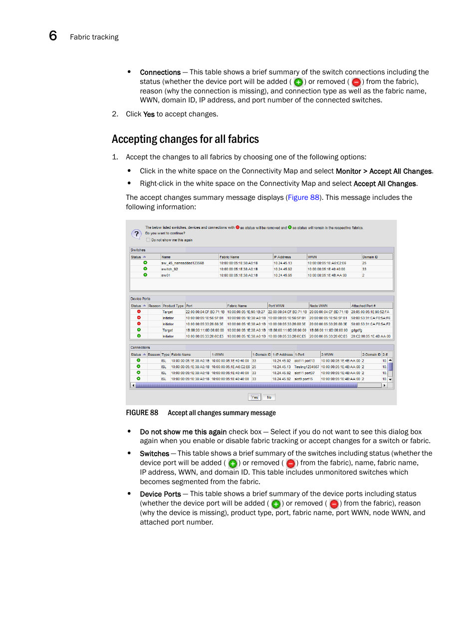 Accepting changes for all fabrics | Brocade Network Advisor SAN + IP User Manual v12.1.0 User Manual | Page 300 / 2389