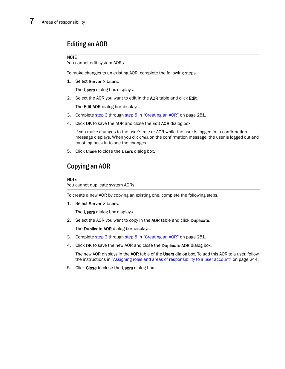 Editing an aor, Copying an aor | Brocade Network Advisor SAN + IP User Manual v12.1.0 User Manual | Page 317 / 2389