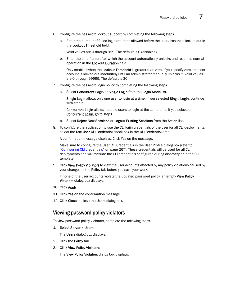 Viewing password policy violators | Brocade Network Advisor SAN + IP User Manual v12.1.0 User Manual | Page 322 / 2389