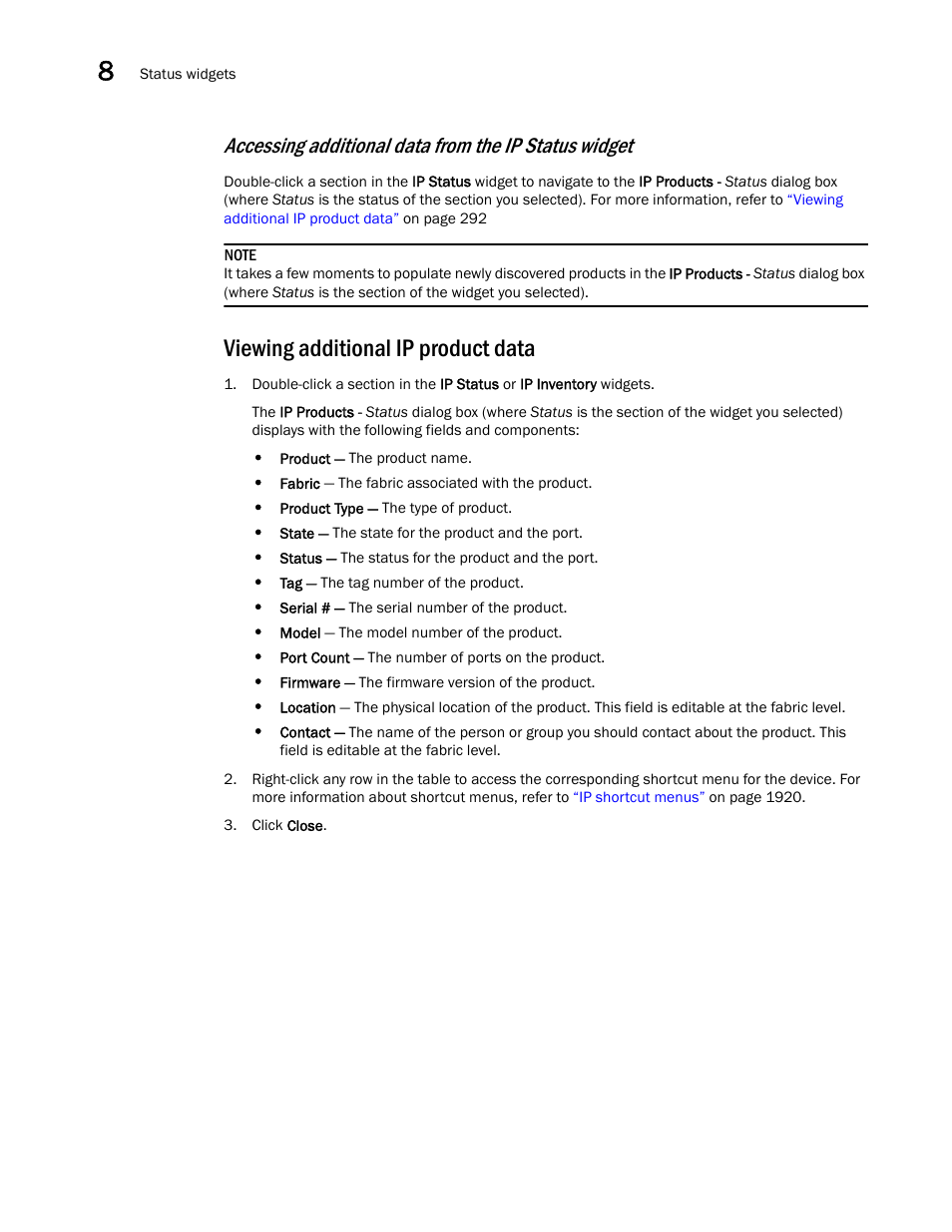 Viewing additional ip product data | Brocade Network Advisor SAN + IP User Manual v12.1.0 User Manual | Page 357 / 2389