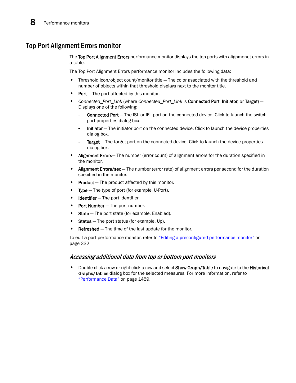 Top port alignment errors monitor | Brocade Network Advisor SAN + IP User Manual v12.1.0 User Manual | Page 371 / 2389