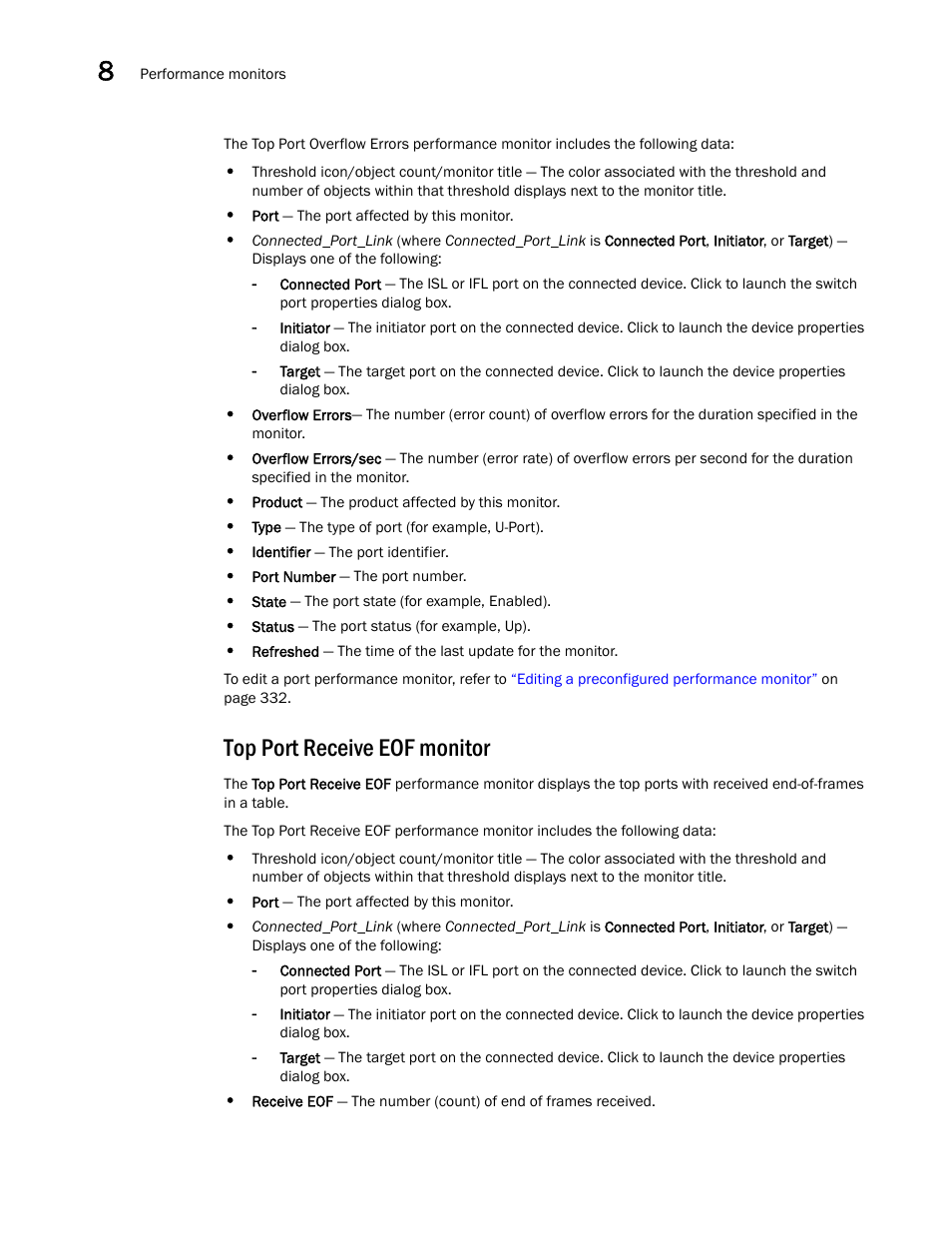 Top port receive eof monitor | Brocade Network Advisor SAN + IP User Manual v12.1.0 User Manual | Page 383 / 2389