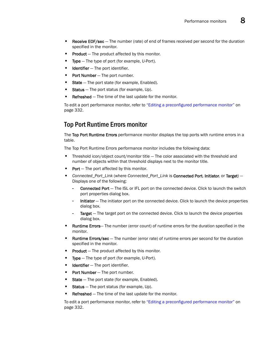 Top port runtime errors monitor | Brocade Network Advisor SAN + IP User Manual v12.1.0 User Manual | Page 384 / 2389
