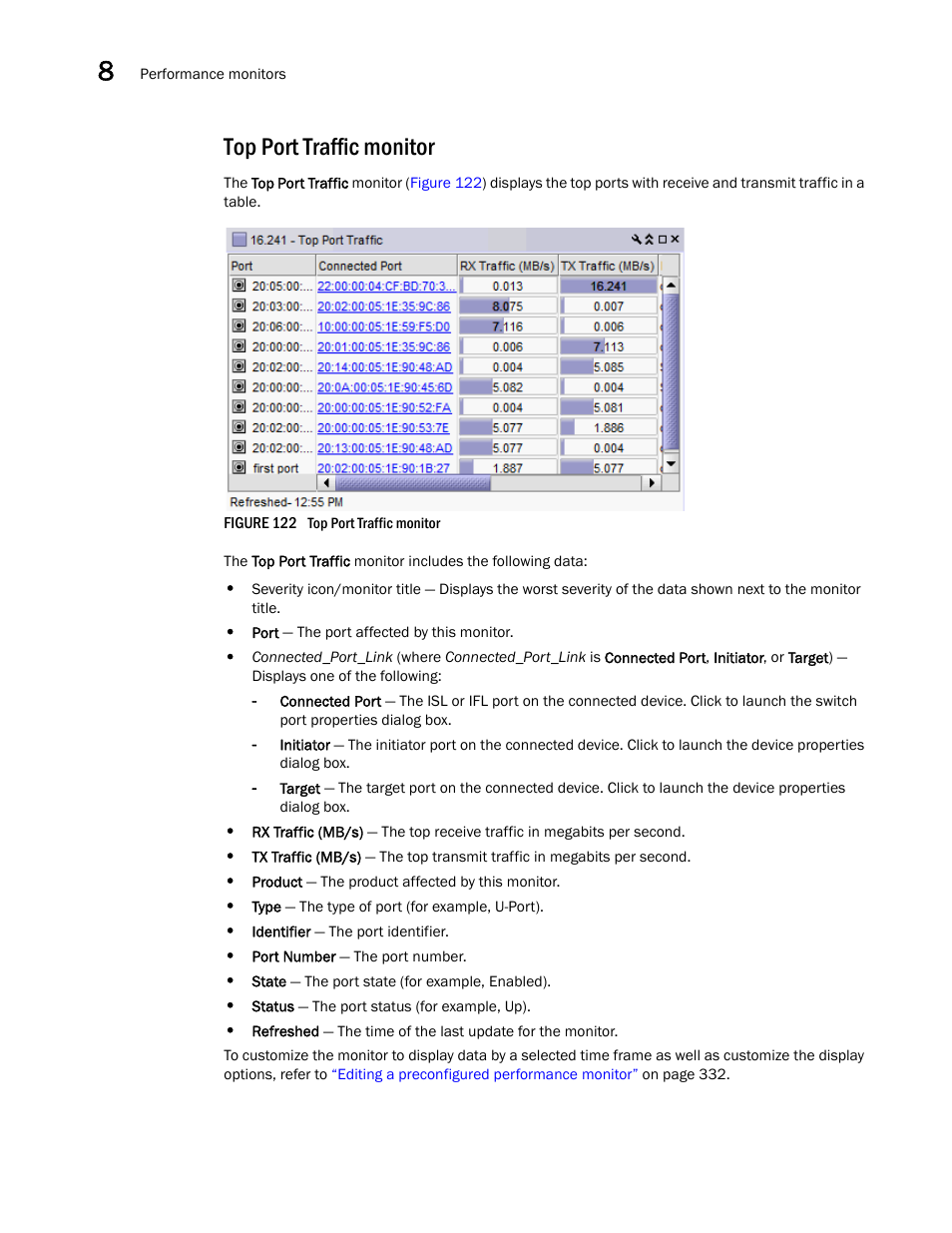 Top port traffic monitor | Brocade Network Advisor SAN + IP User Manual v12.1.0 User Manual | Page 387 / 2389
