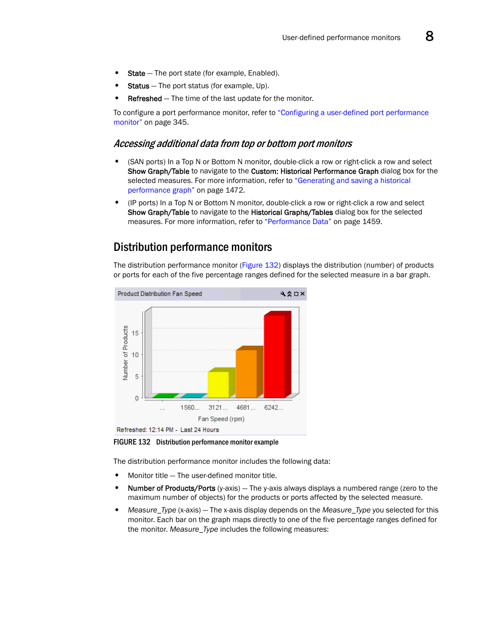 Distribution performance monitors | Brocade Network Advisor SAN + IP User Manual v12.1.0 User Manual | Page 404 / 2389