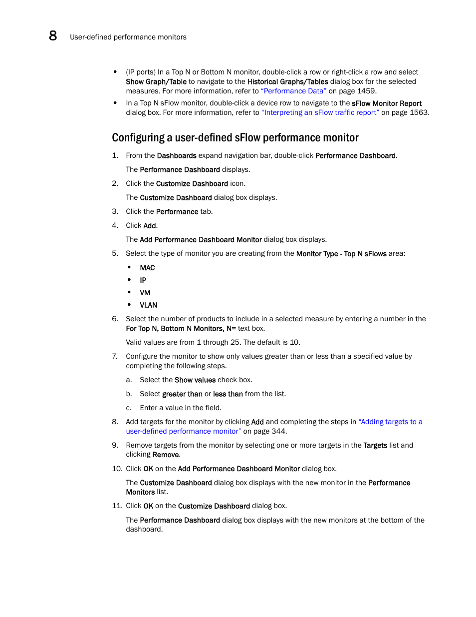Configuring a user-defined sflow, Performance monitor | Brocade Network Advisor SAN + IP User Manual v12.1.0 User Manual | Page 413 / 2389
