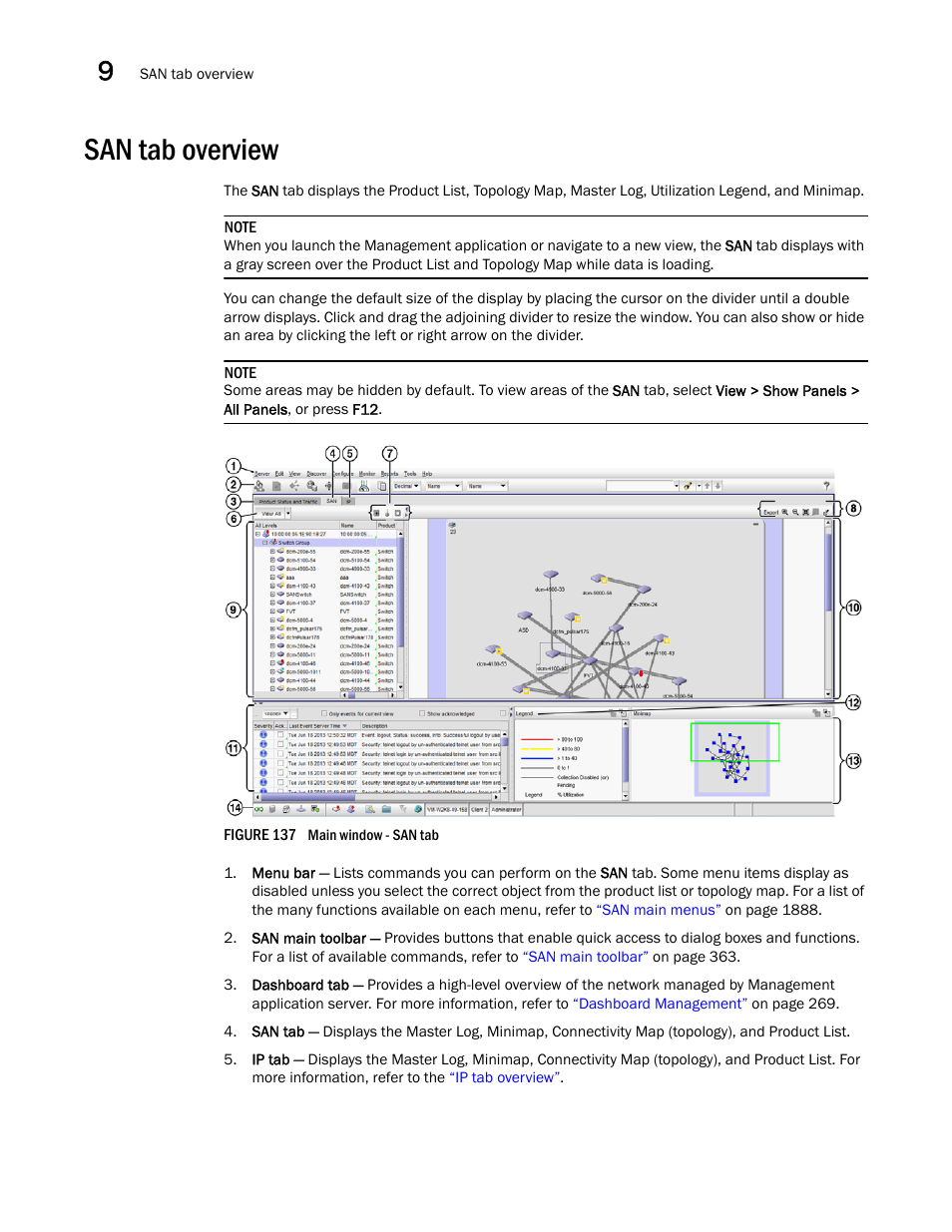 San tab overview | Brocade Network Advisor SAN + IP User Manual v12.1.0 User Manual | Page 427 / 2389