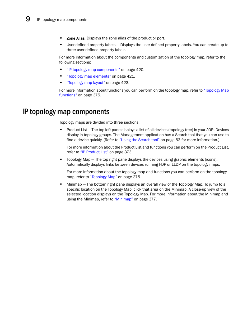 Ip topology map components | Brocade Network Advisor SAN + IP User Manual v12.1.0 User Manual | Page 485 / 2389