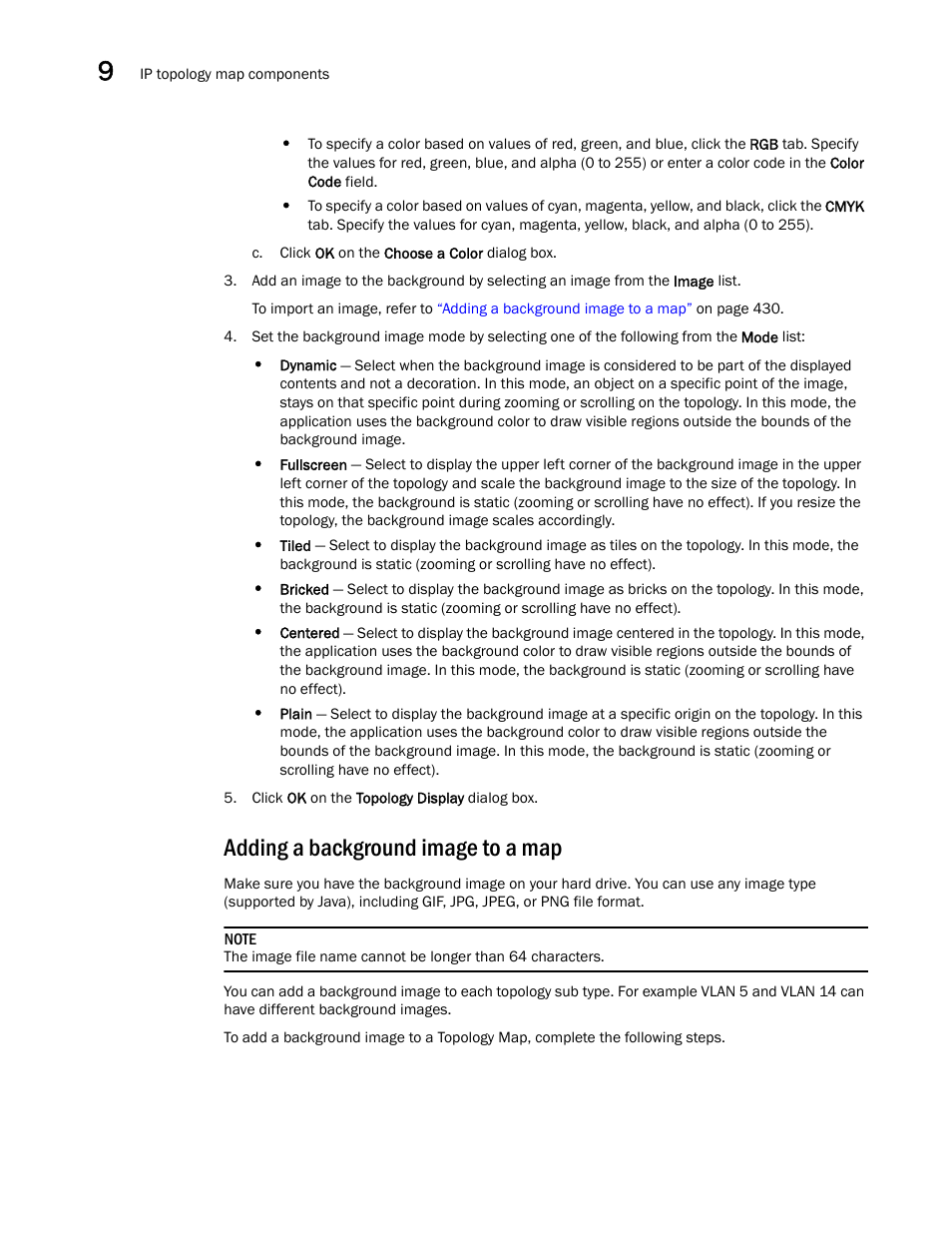 Adding a background image to a map | Brocade Network Advisor SAN + IP User Manual v12.1.0 User Manual | Page 495 / 2389