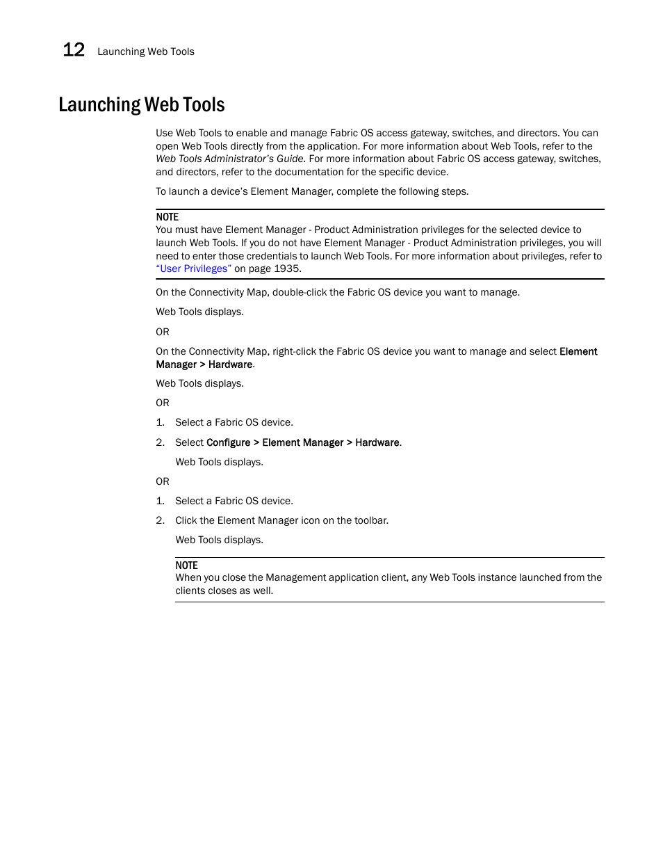 Launching web tools | Brocade Network Advisor SAN + IP User Manual v12.1.0 User Manual | Page 537 / 2389