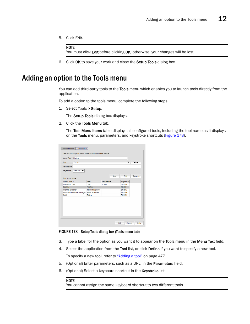 Adding an option to the tools menu | Brocade Network Advisor SAN + IP User Manual v12.1.0 User Manual | Page 542 / 2389