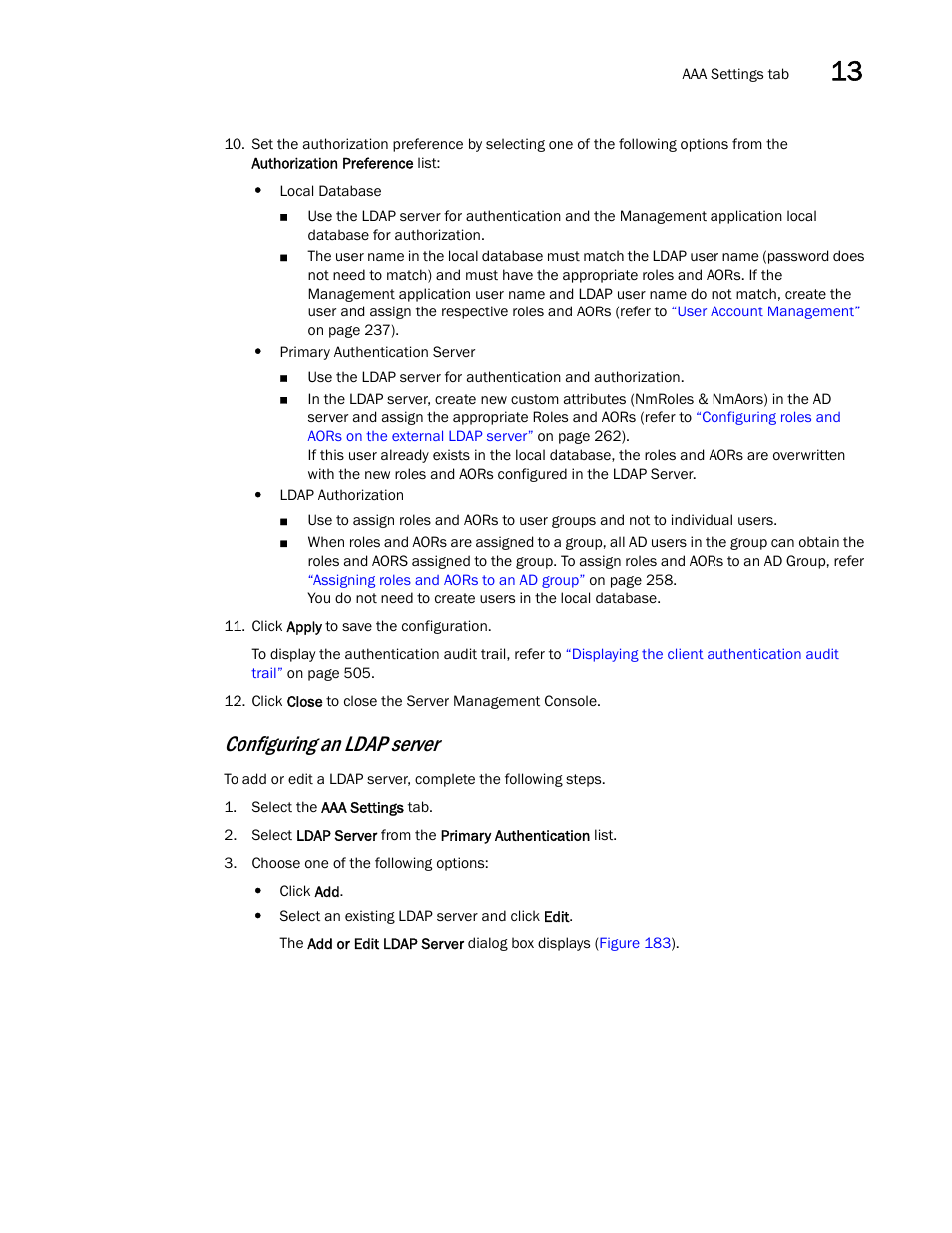 Configuring an ldap server | Brocade Network Advisor SAN + IP User Manual v12.1.0 User Manual | Page 559 / 2389